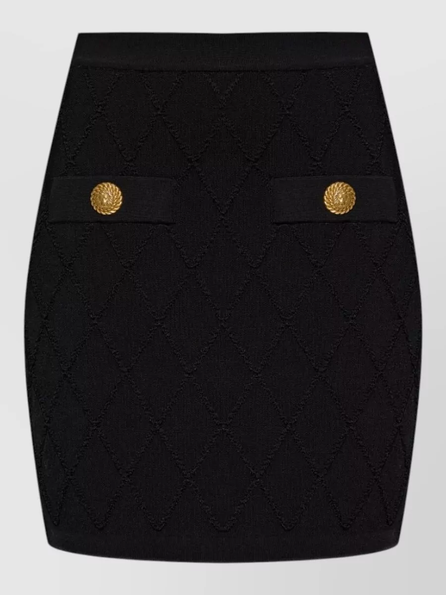 Balmain quilted mini skirt
