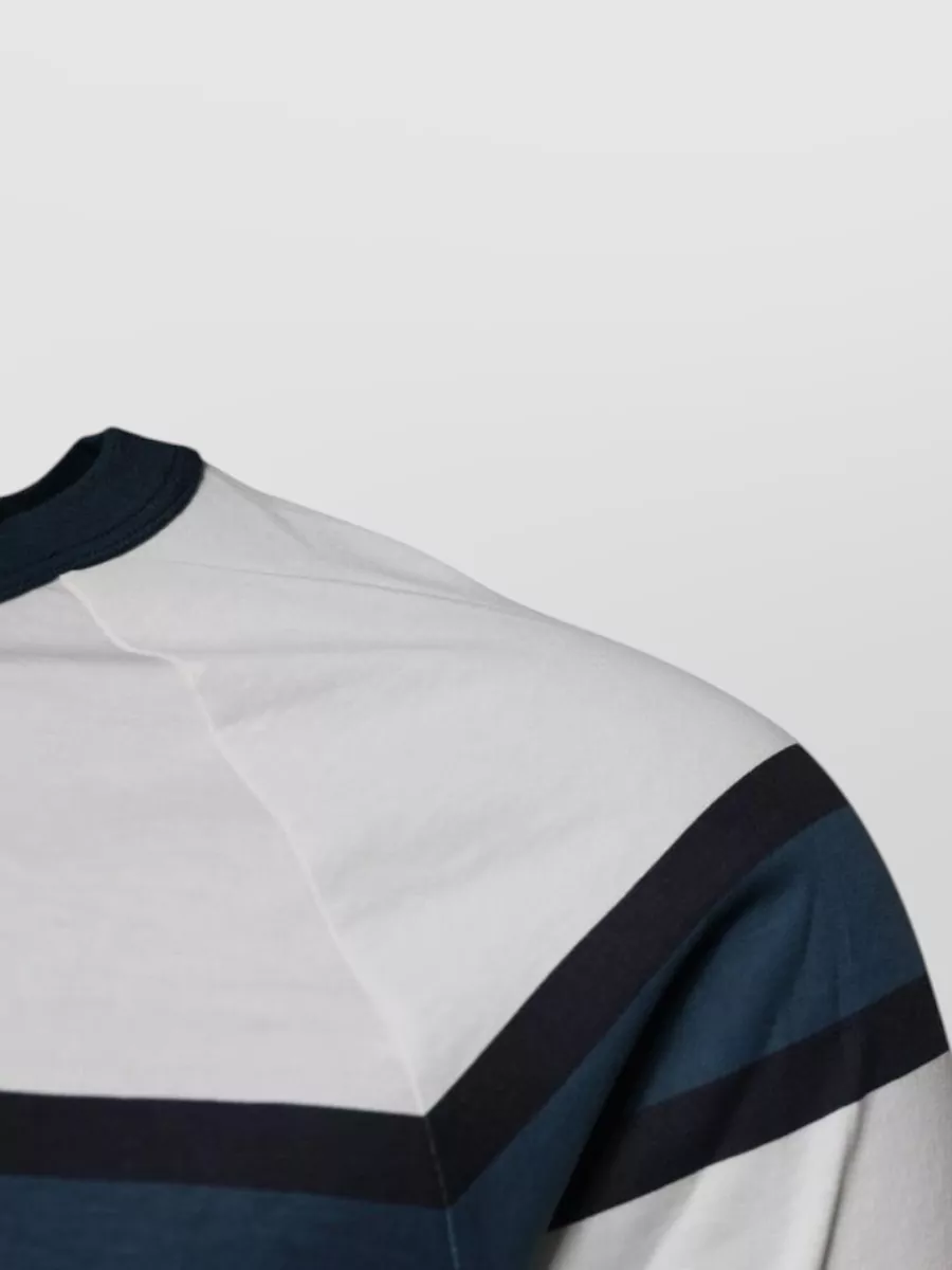 Dolce&Gabbana Striped Logo Embroidered Cotton T-Shirt