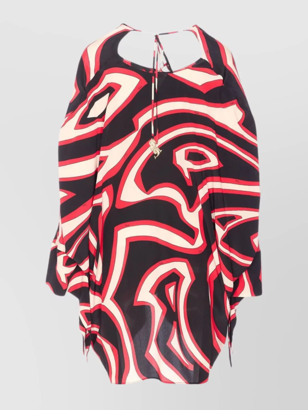 Pucci Abstract Print Kaftan Tie Neck In Multi