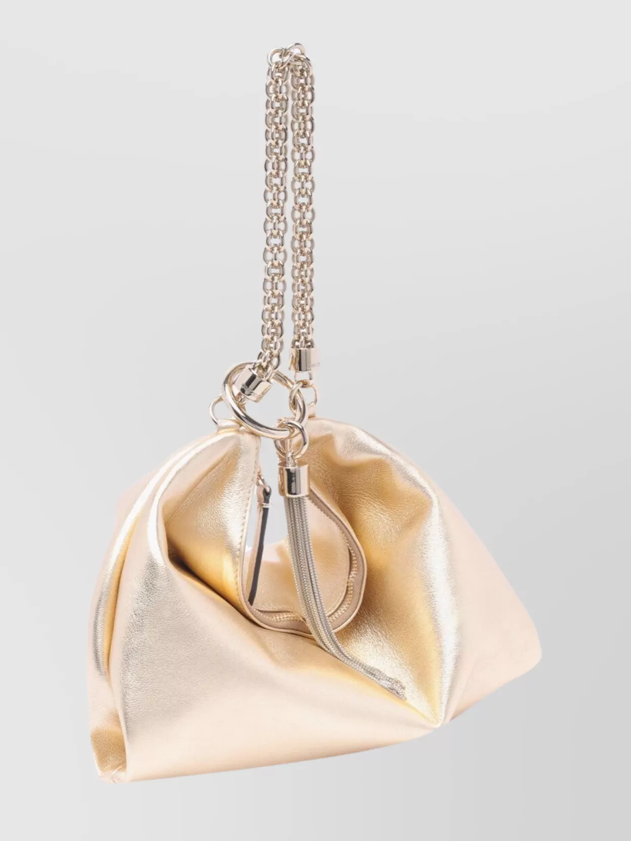 Jimmy Choo Metallic Chain Shoulder Bag With Tassel Detail