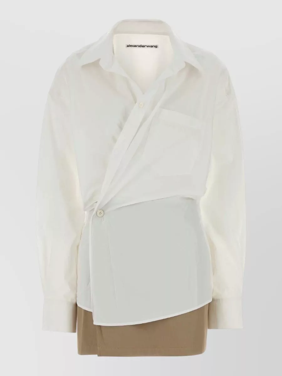 Alexander Wang cotton poplin mini wrap shirt dress