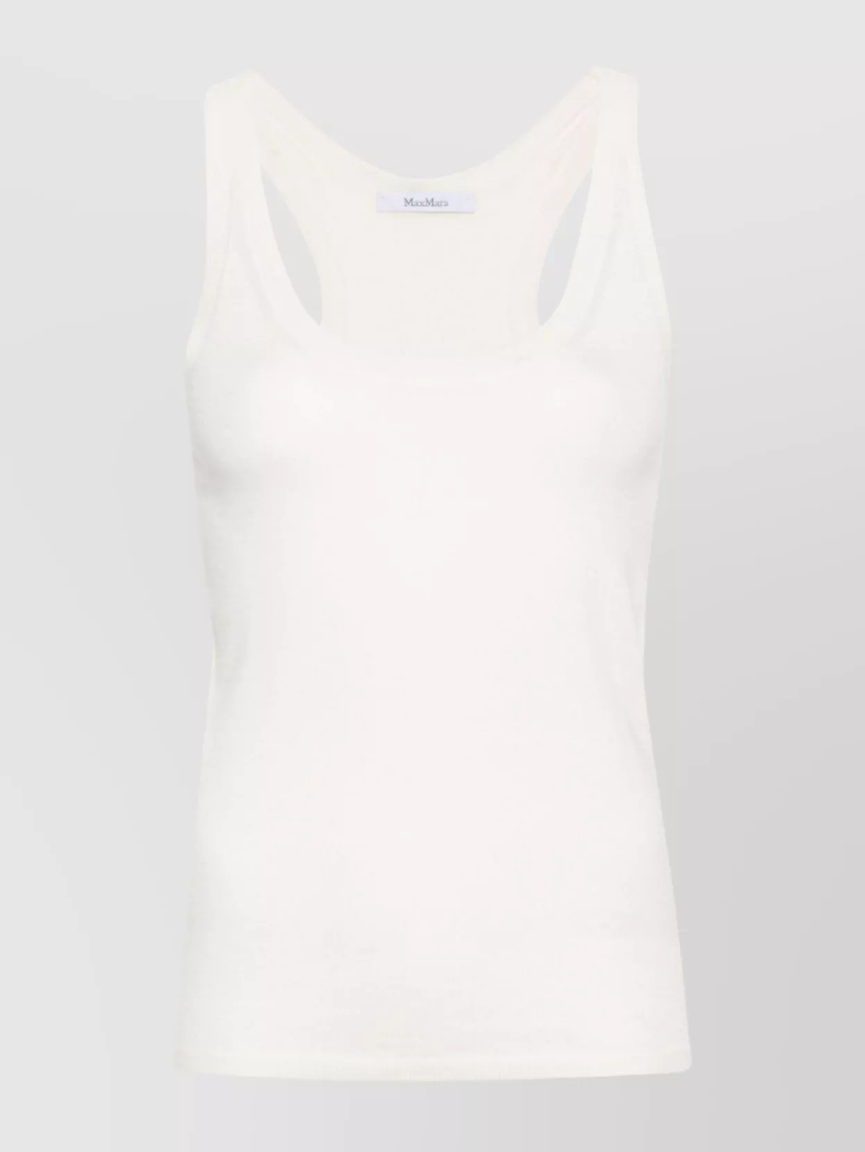 Max Mara Knitted Cashmere Tank Top With Racerback In White