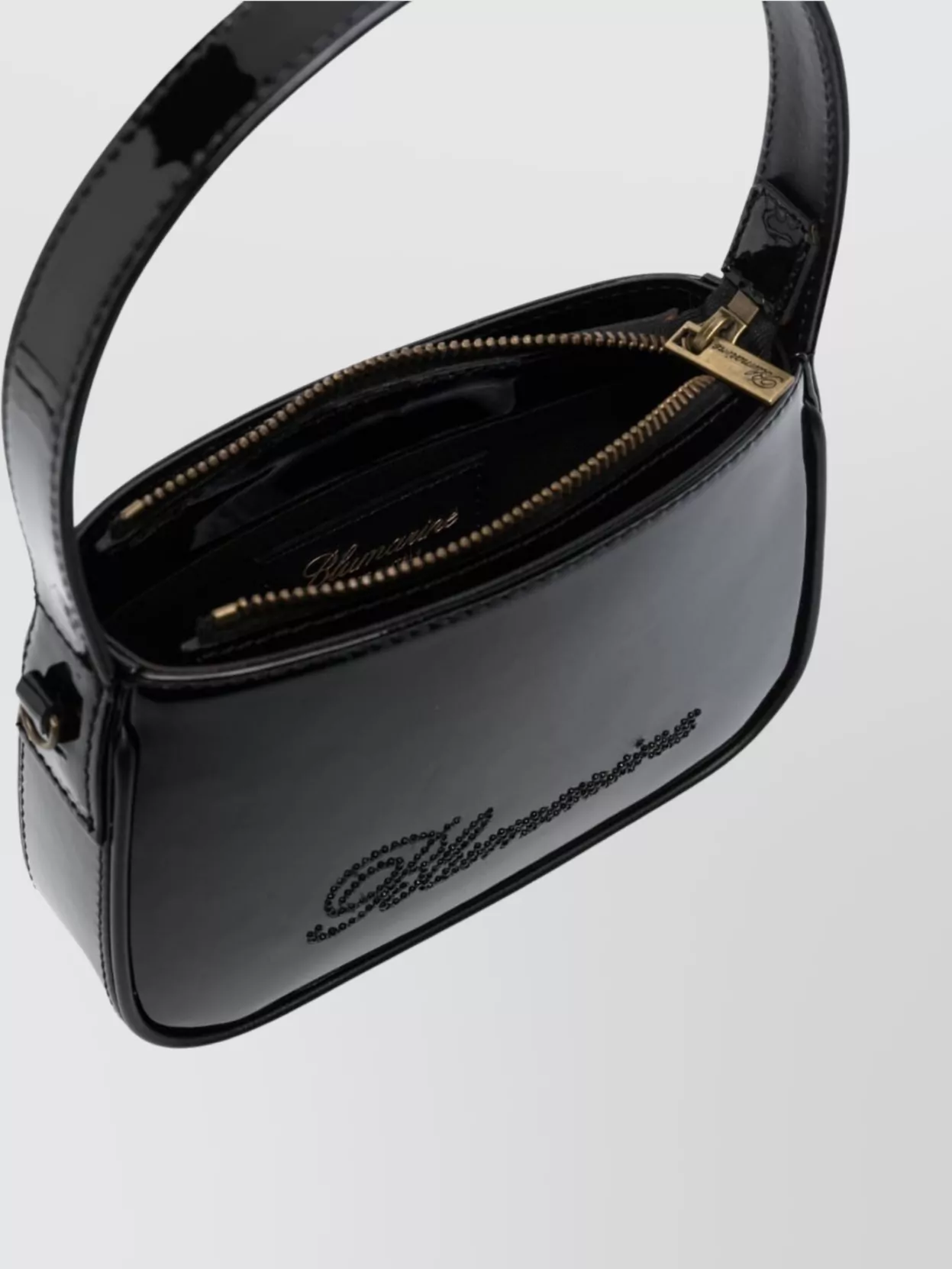 Blumarine Crystal Embellished Mini Patent Leather Bag