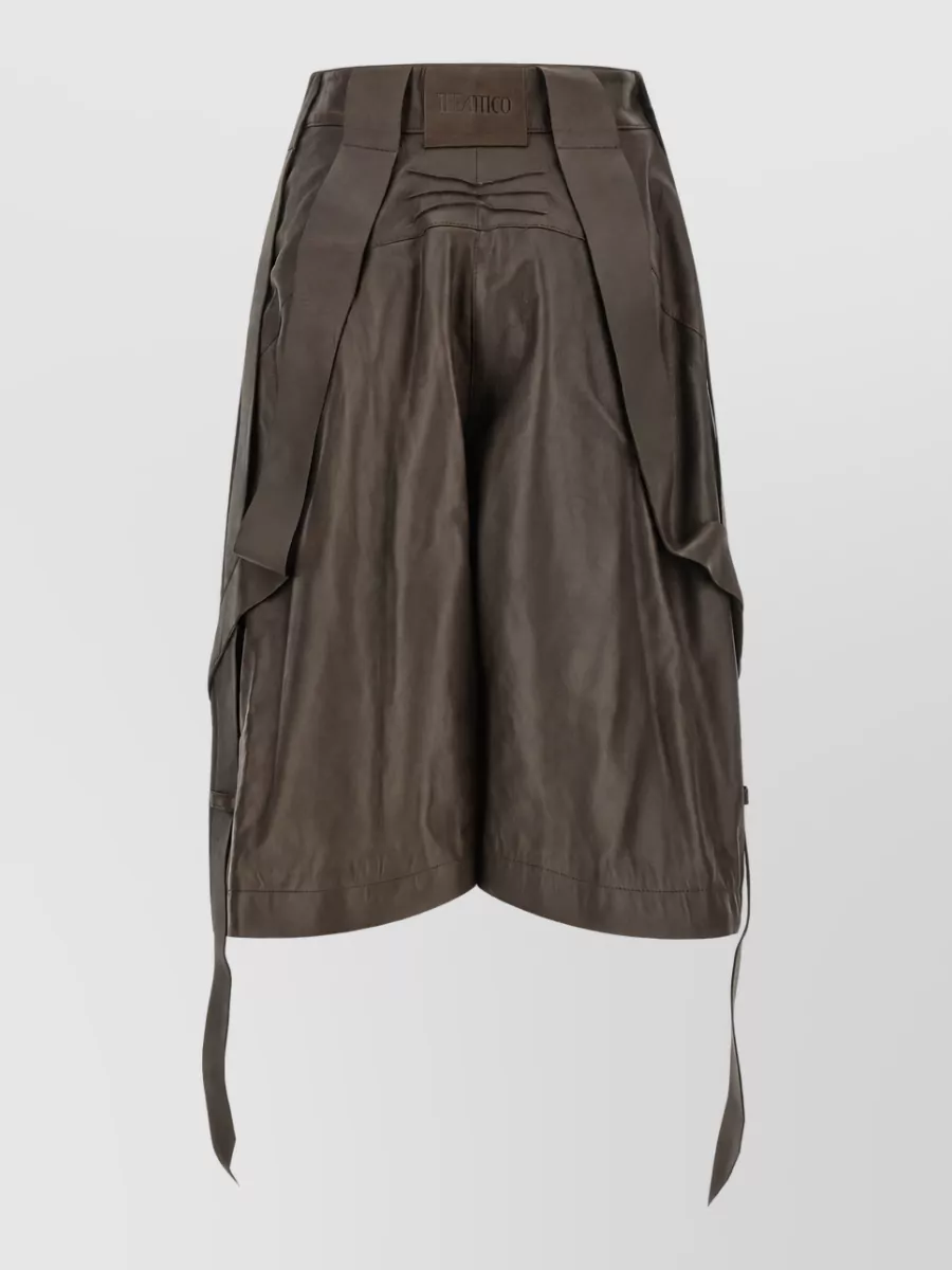 The Attico Leather Bermuda Shorts