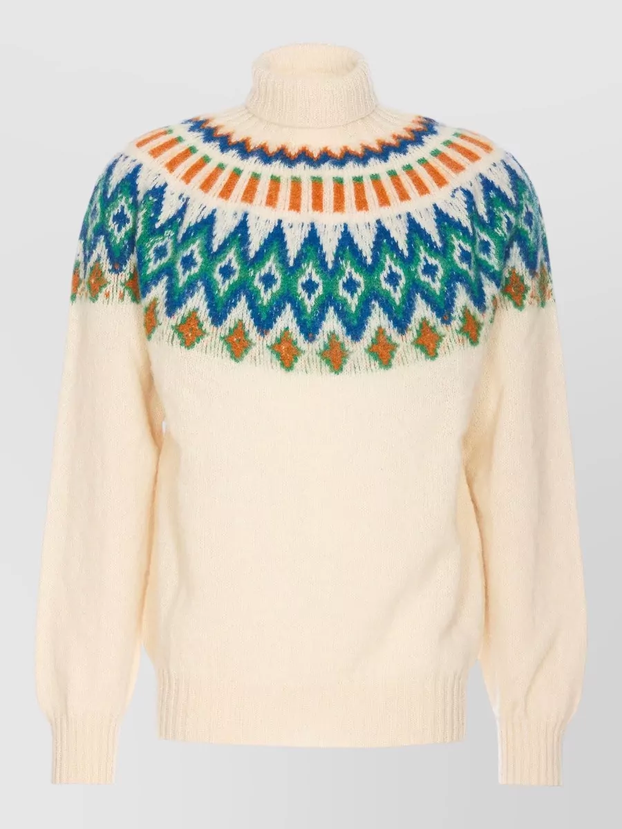 Howlin Wool regular-fit high-neck patterned sweater