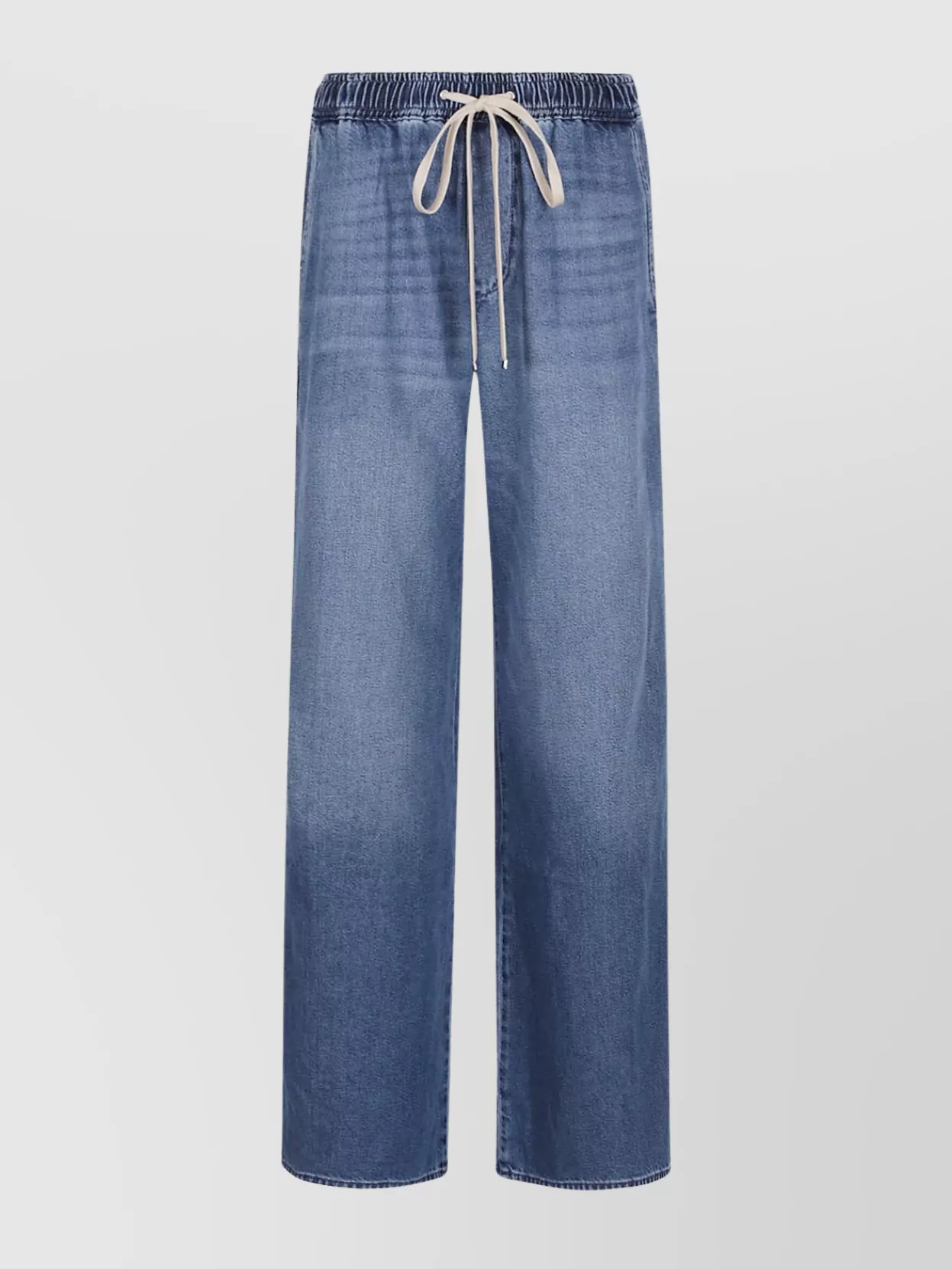 7 For All Mankind Wide Leg Denim Trousers With Elastic Band In Blue