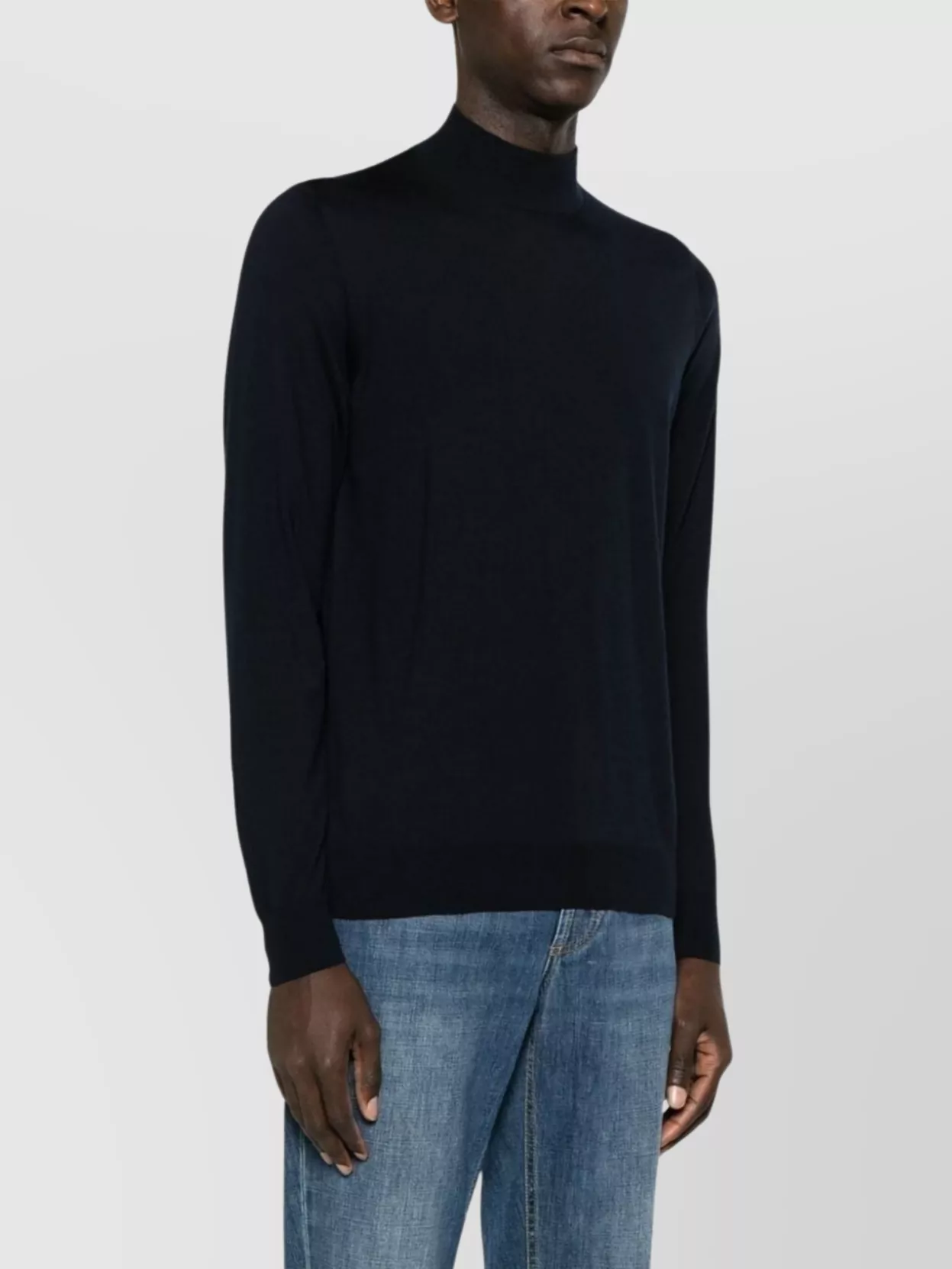 Drumohr Modern Turtleneck Sweater Ribbed Trim