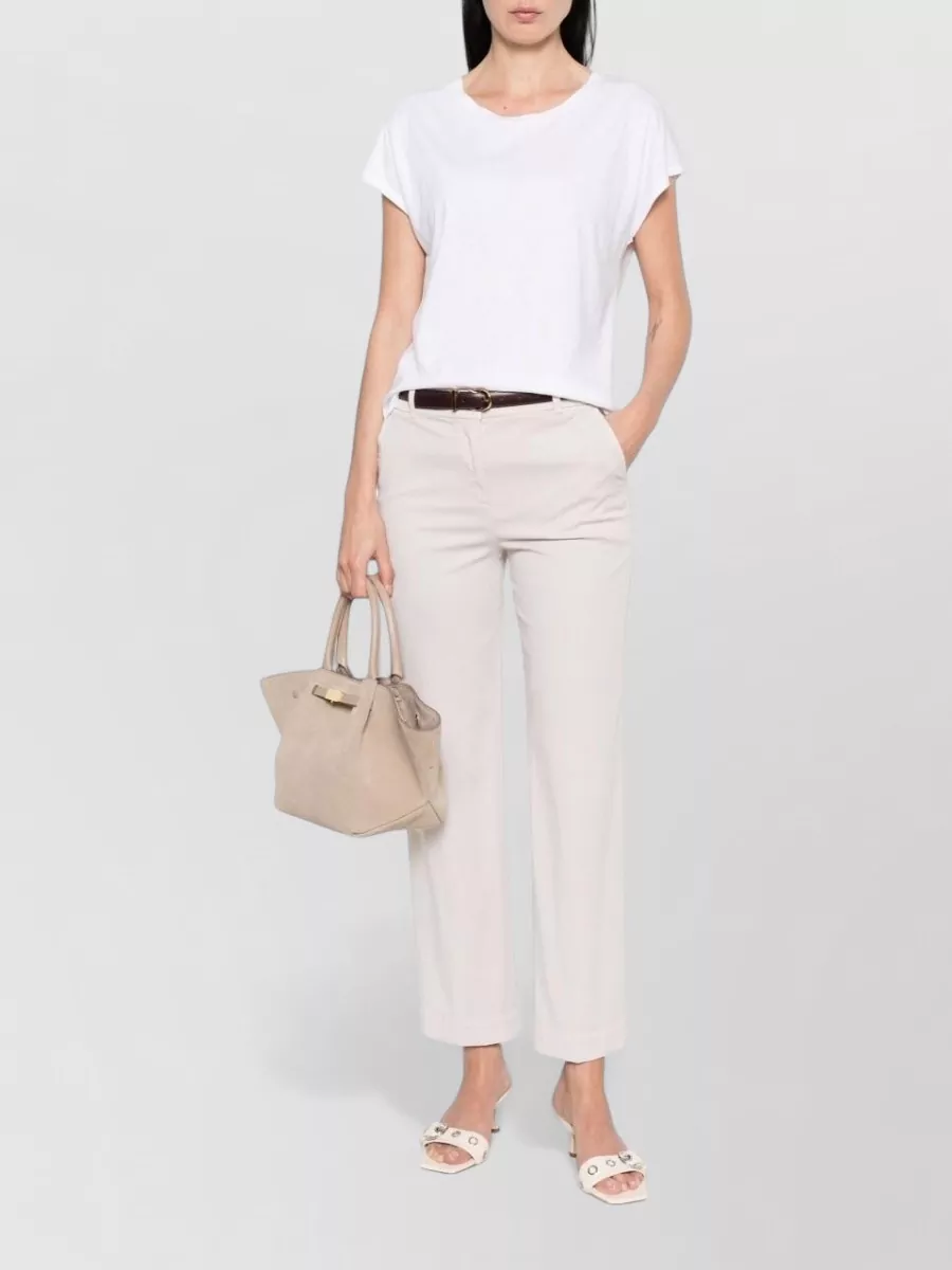 Via Masini 80 Cotton Straight-Leg Trousers