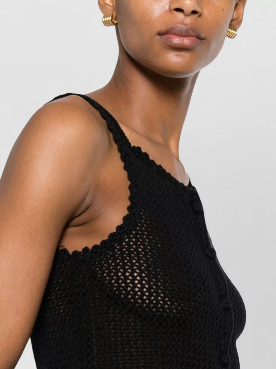 Dunst Crochet-Knit Sleeveless Scoop Neck Knitted Top