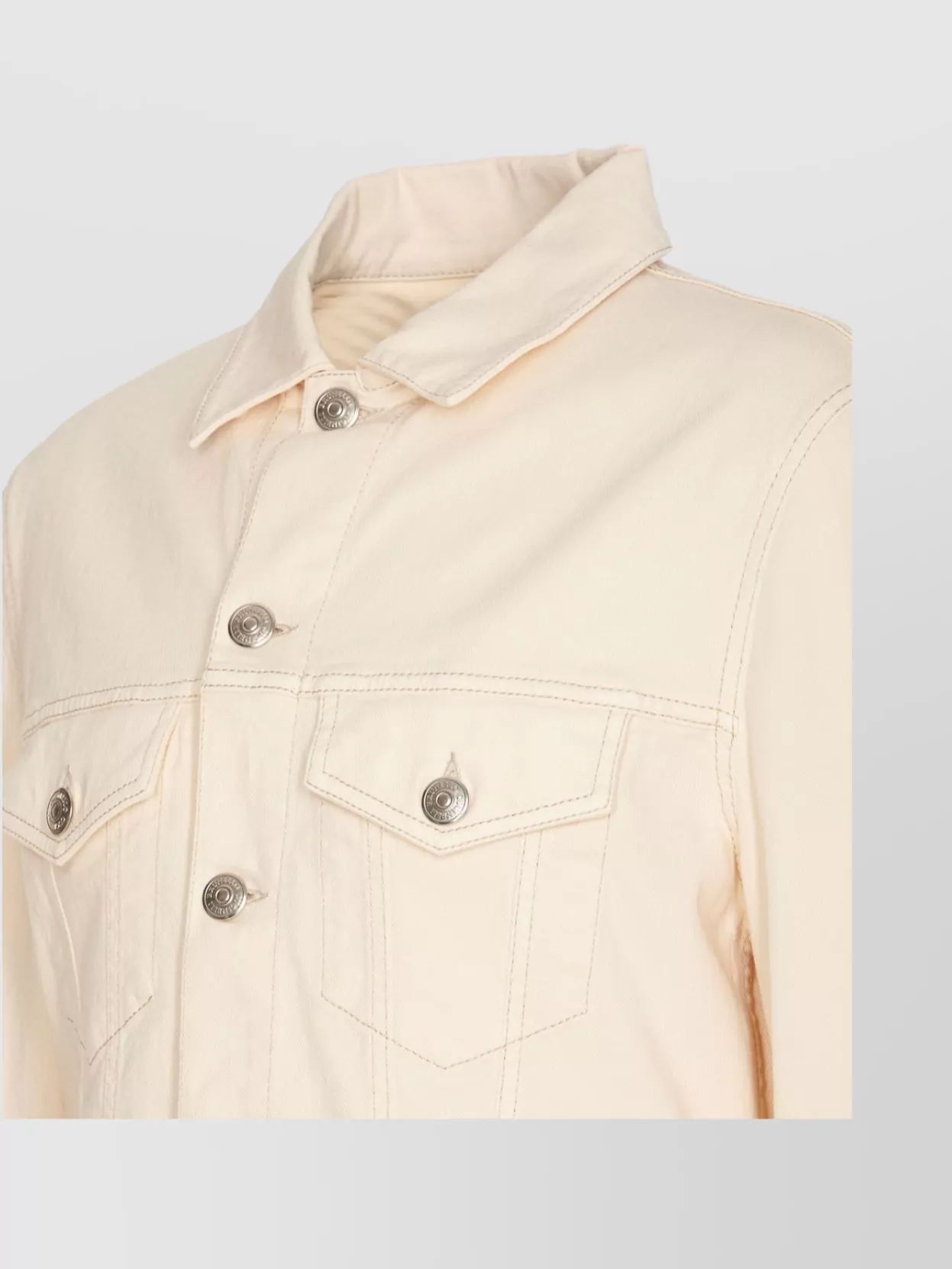 Brunello Cucinelli Classic White Denim Jacket For Men