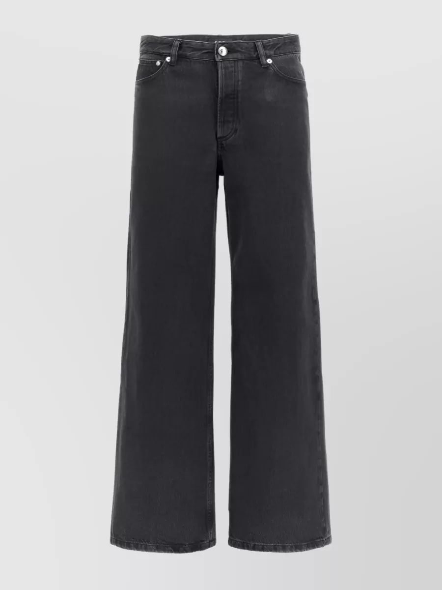 Shop Apc Cotton Denim Cropped Jeans In Black