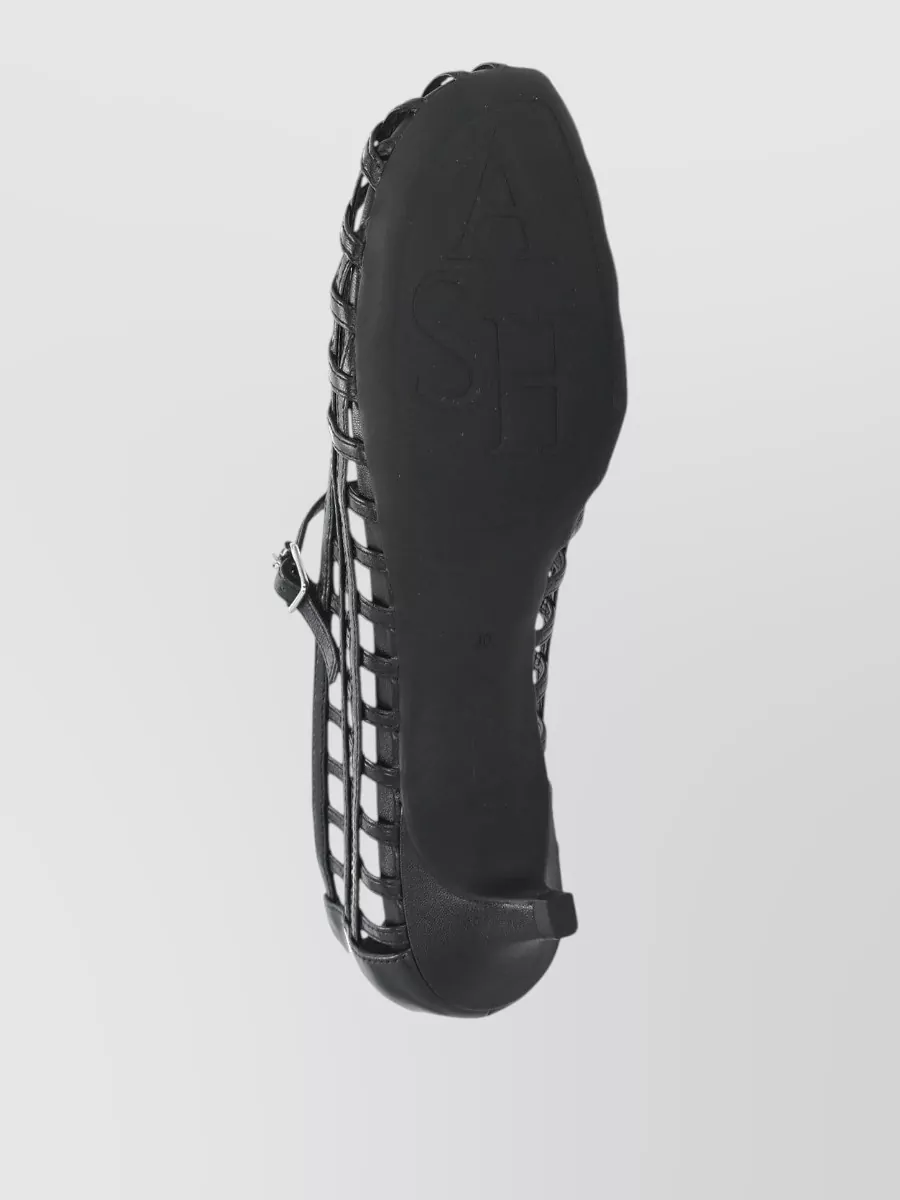 Ash Cutout Leather Ankle Strap Pumps