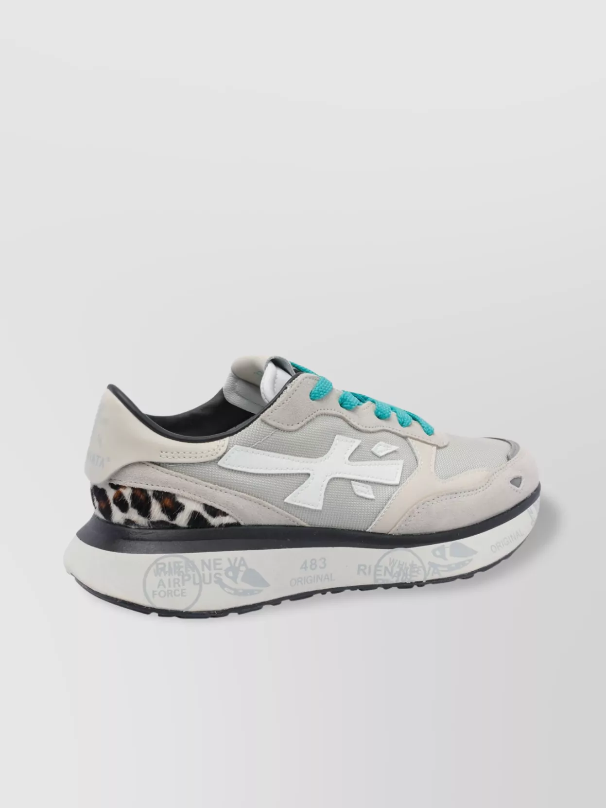 Premiata Low Top Sneakers With Animal Print Detail