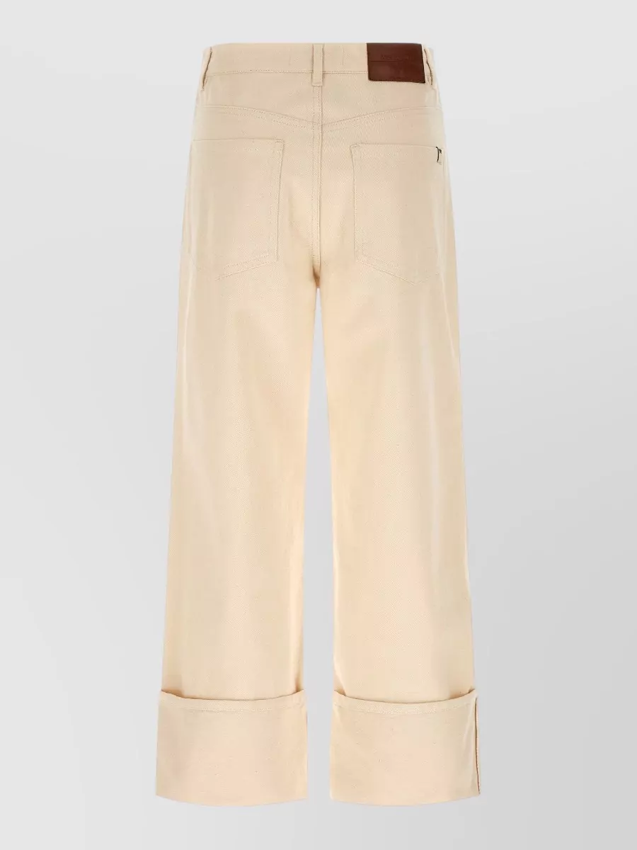 Weekend Max Mara Cotton High-Rise Wide-Leg Cropped Trousers