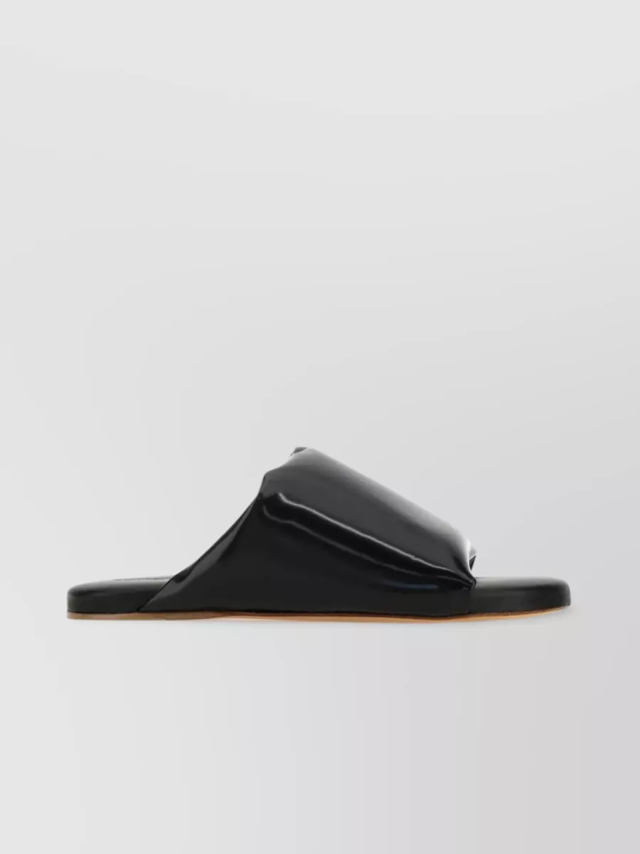 Shop Bottega Veneta Nappa Leather Comfort Sandals In Black