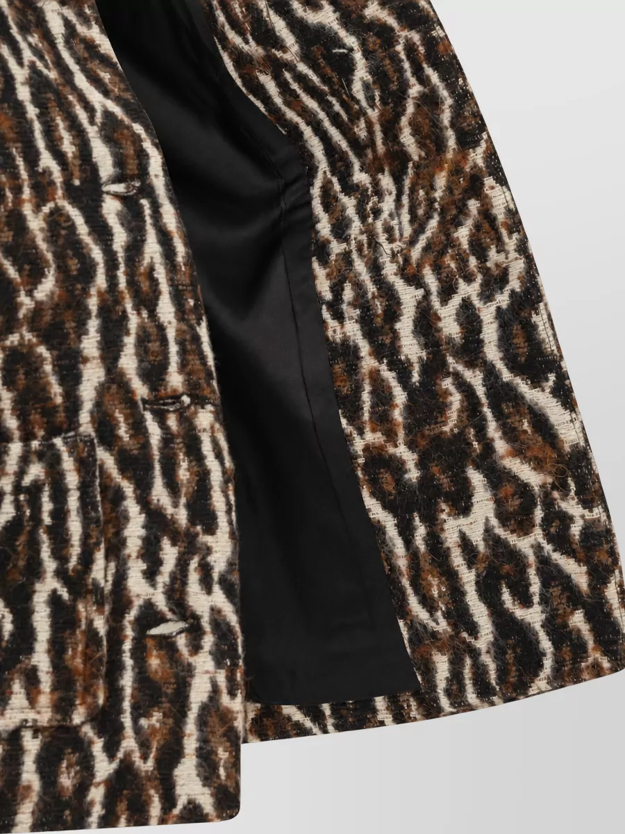 Ganni Leopard Single-Breasted Coat