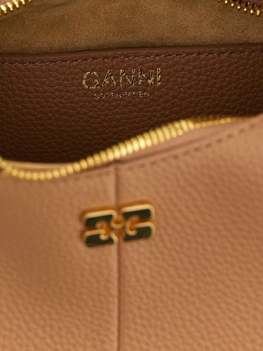 Ganni Mini Hobo Mini Faux Leather Bucket Bag