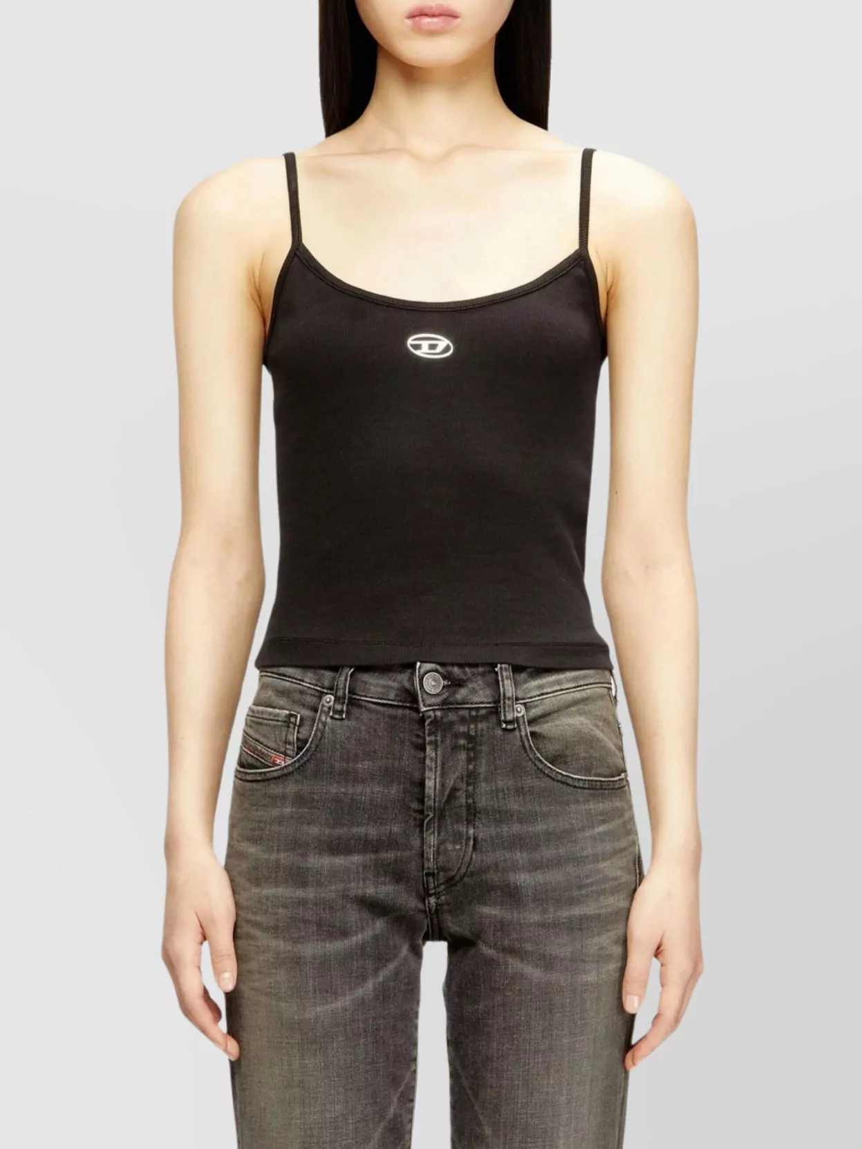 Diesel Ribbed Slim-Fit Cropped Tank Top