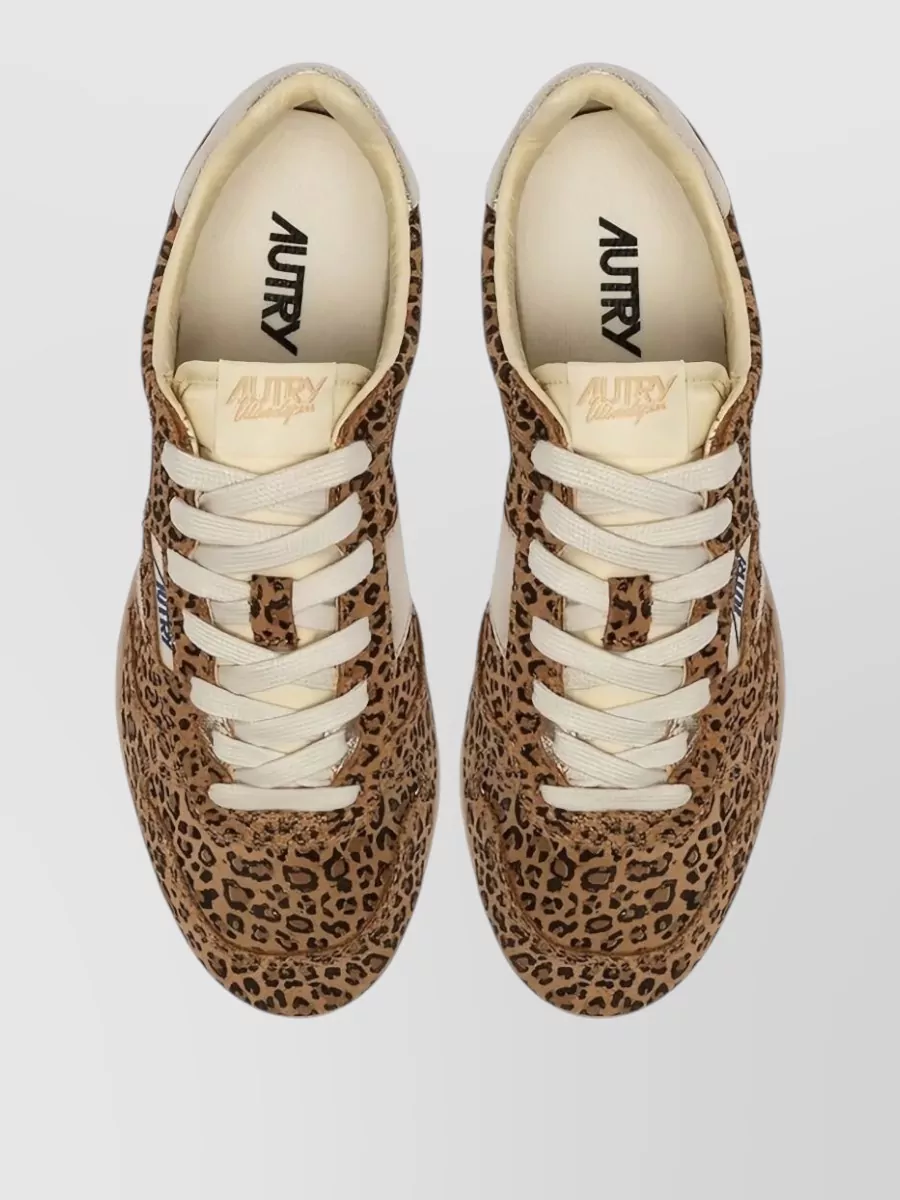 Autry Windspin Suede Leather Leopard Sneakers