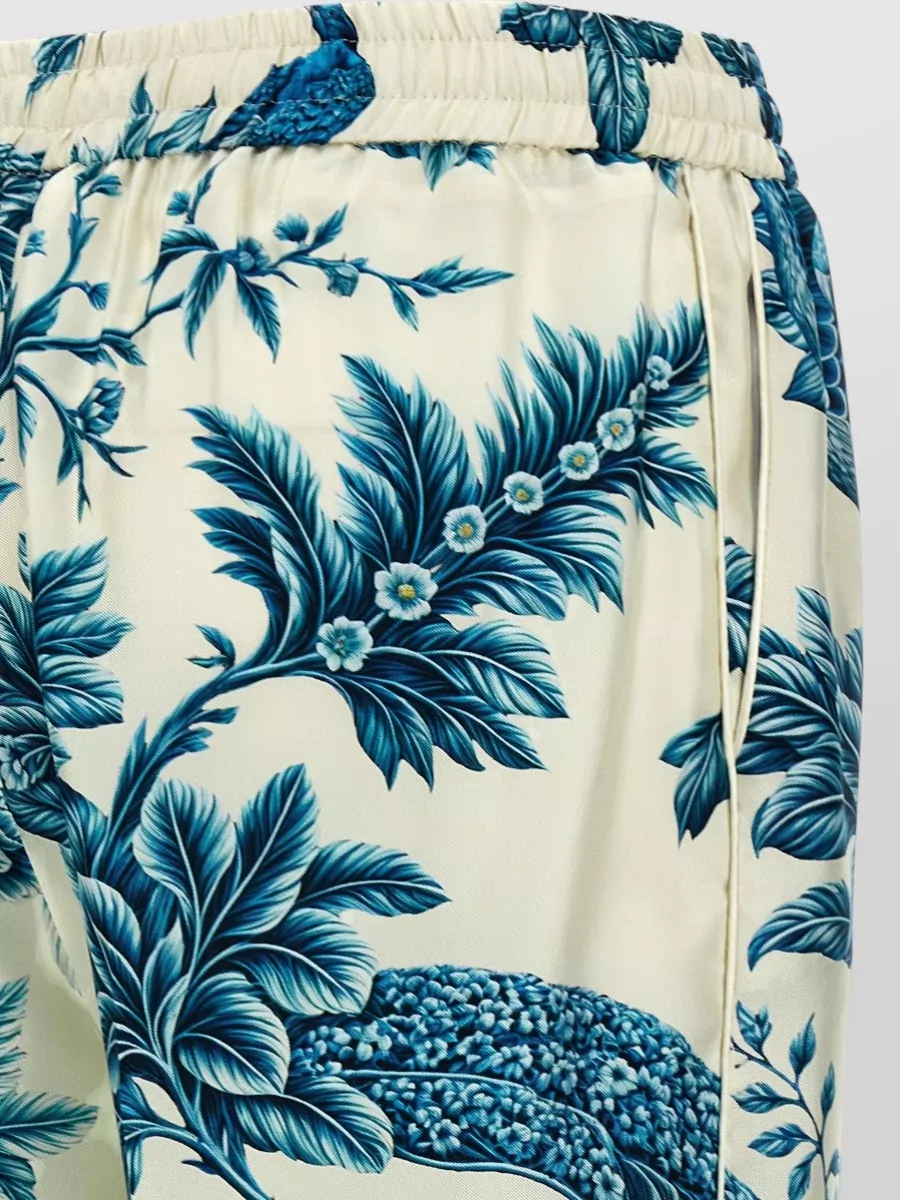 F.r.s For Restless Sleepers Silk Floral Print Straight-Leg Trousers