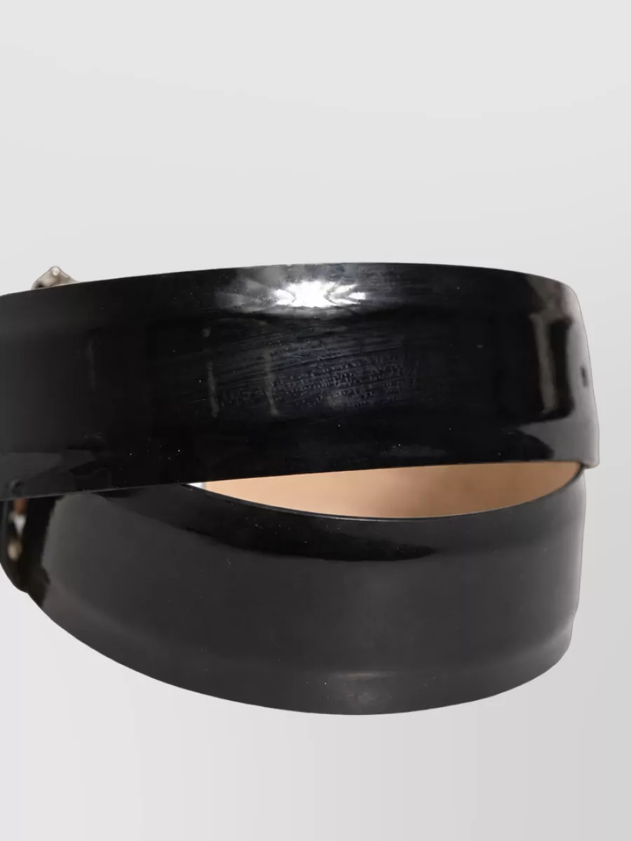 Dolce&Gabbana Leather Crystal Buckle Belt