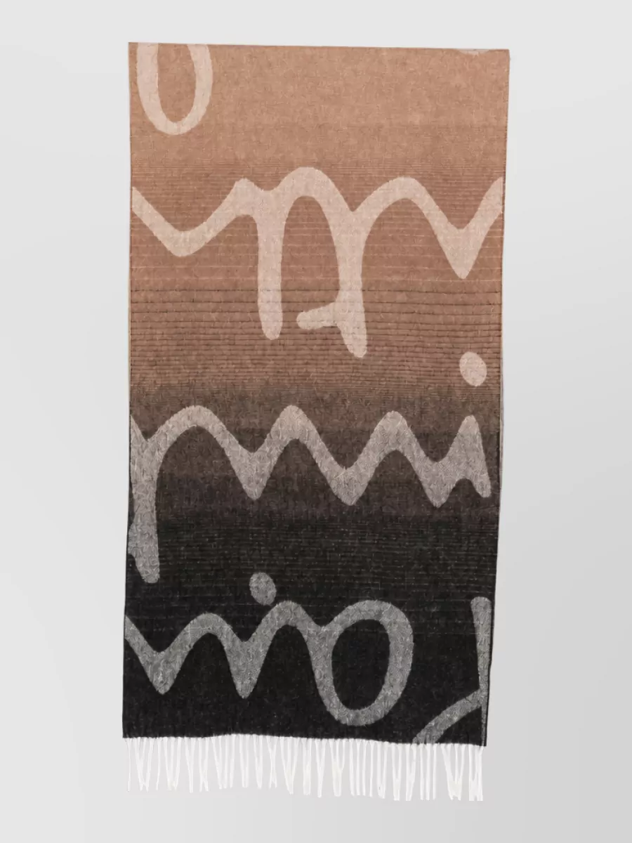 Paul Smith Brushed Logo-print Wool Blend Scarf