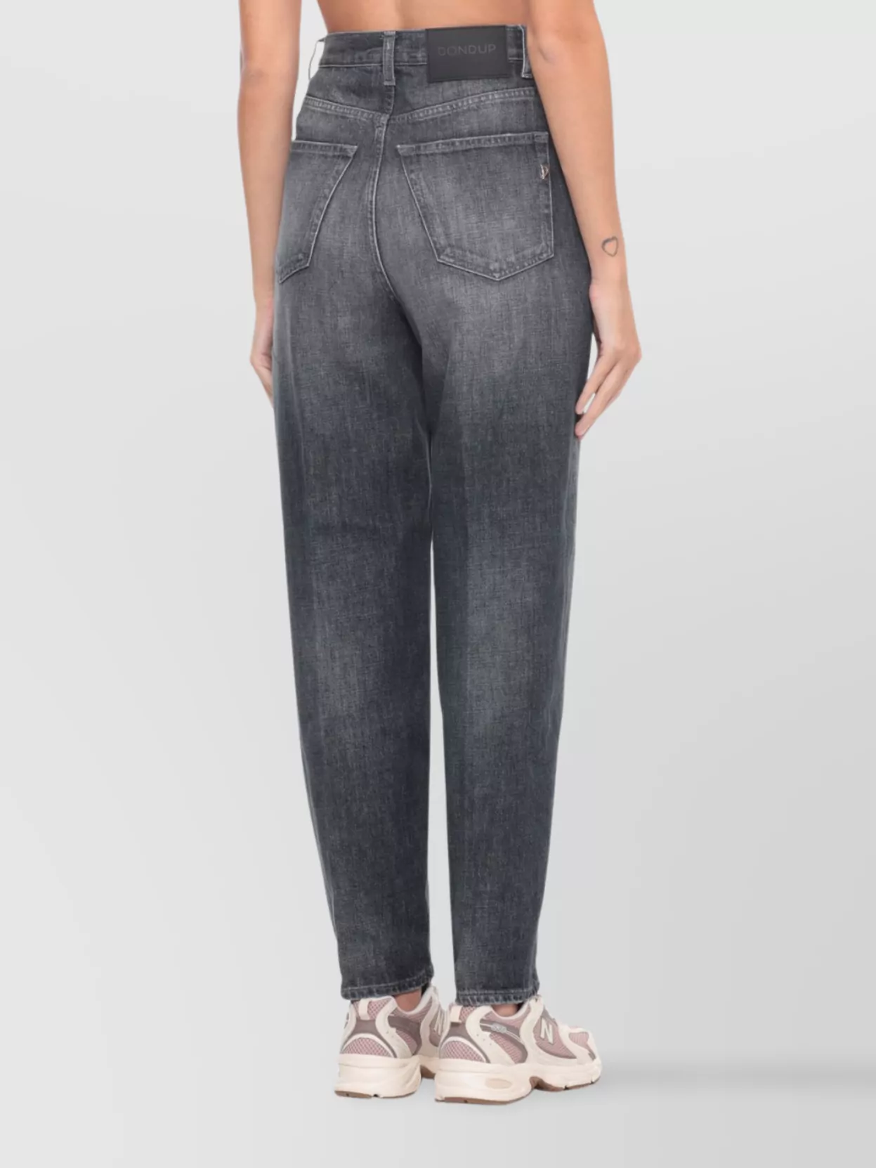 Dondup High Waist Straight Leg Cotton Trousers