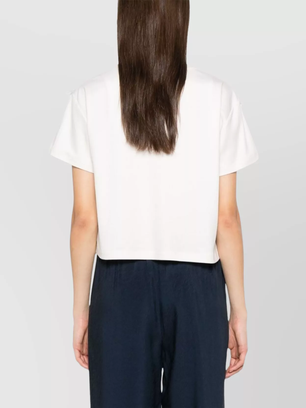 Shop Emporio Armani Fringed Crew Neck Cotton T-shirt