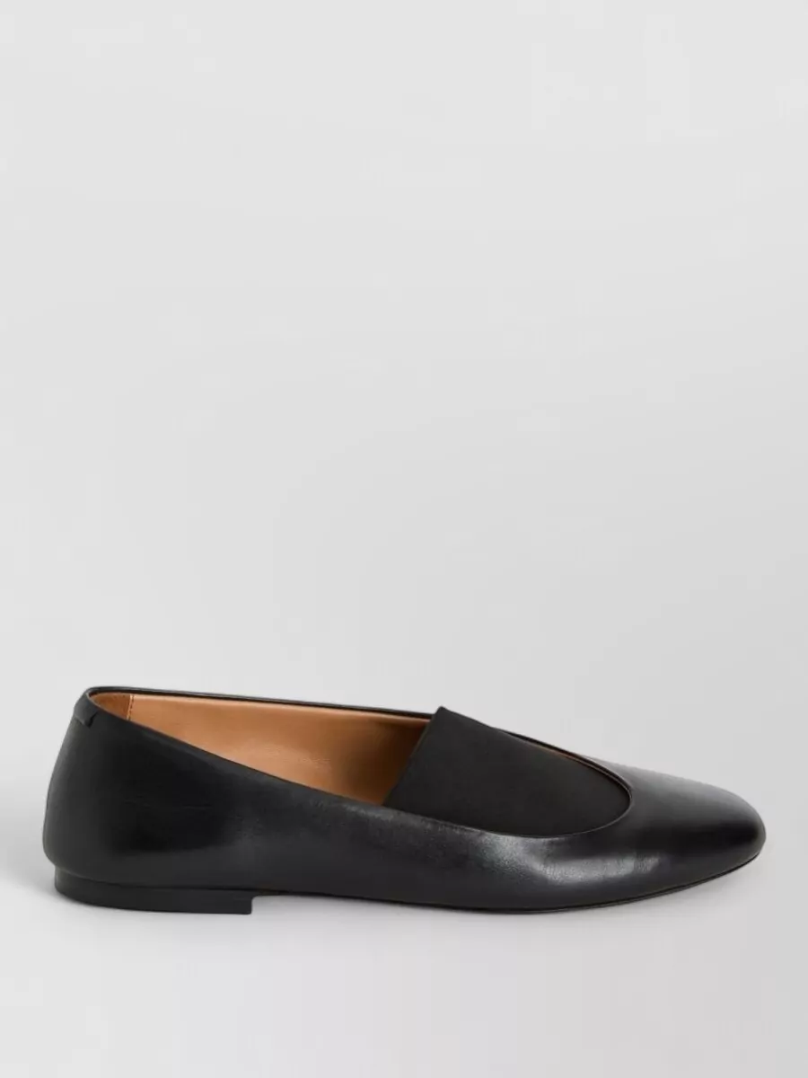 Jil Sander Leather Ballerina Shoes Contrast Panel Detail