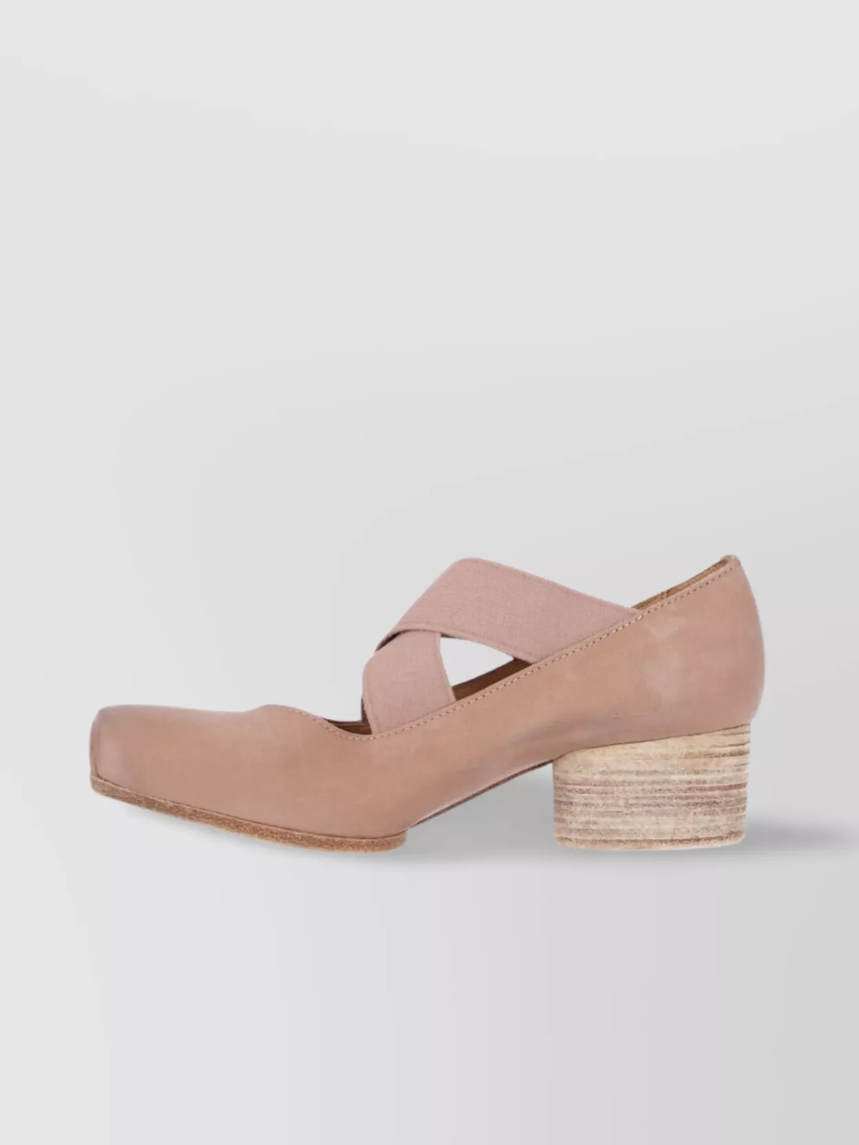 Uma Wang Chunky Heel Cross Strap Square Toe