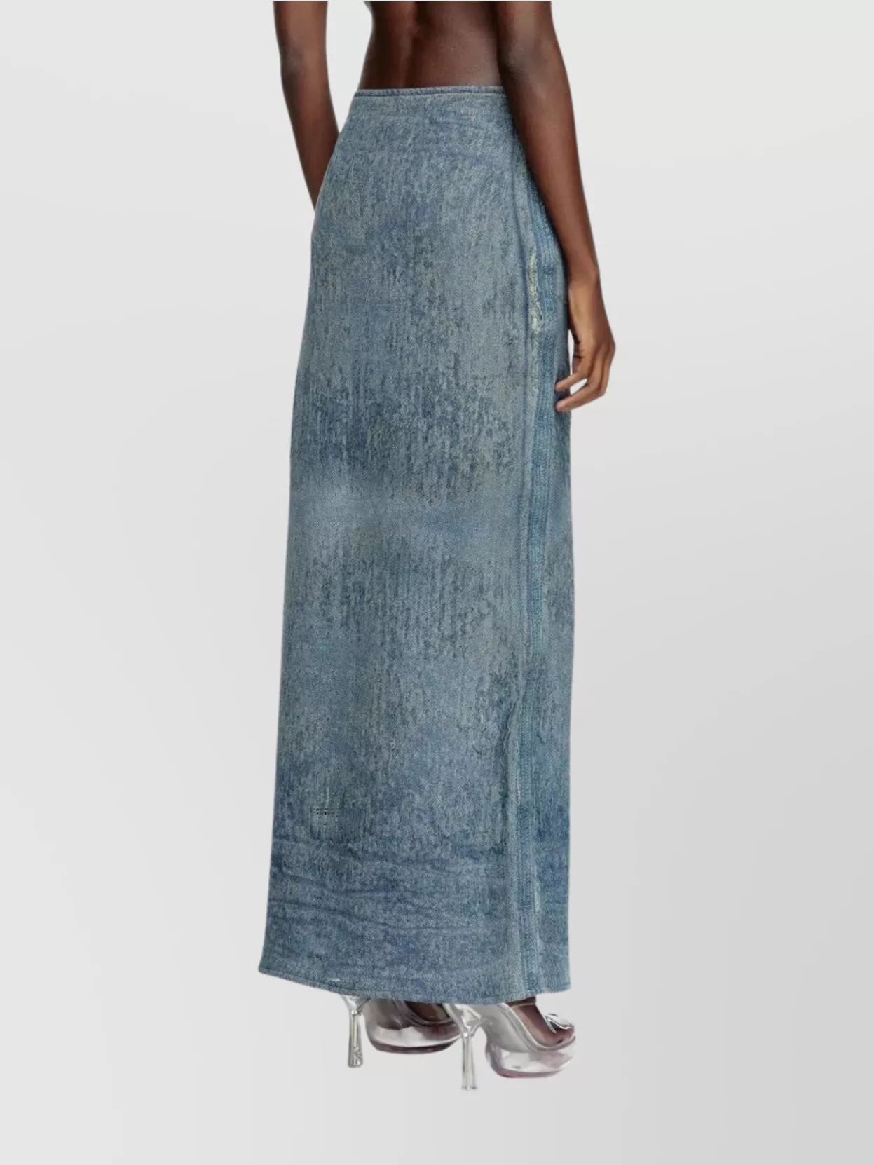 Diesel Megan Distressed High-waisted Long Skirt