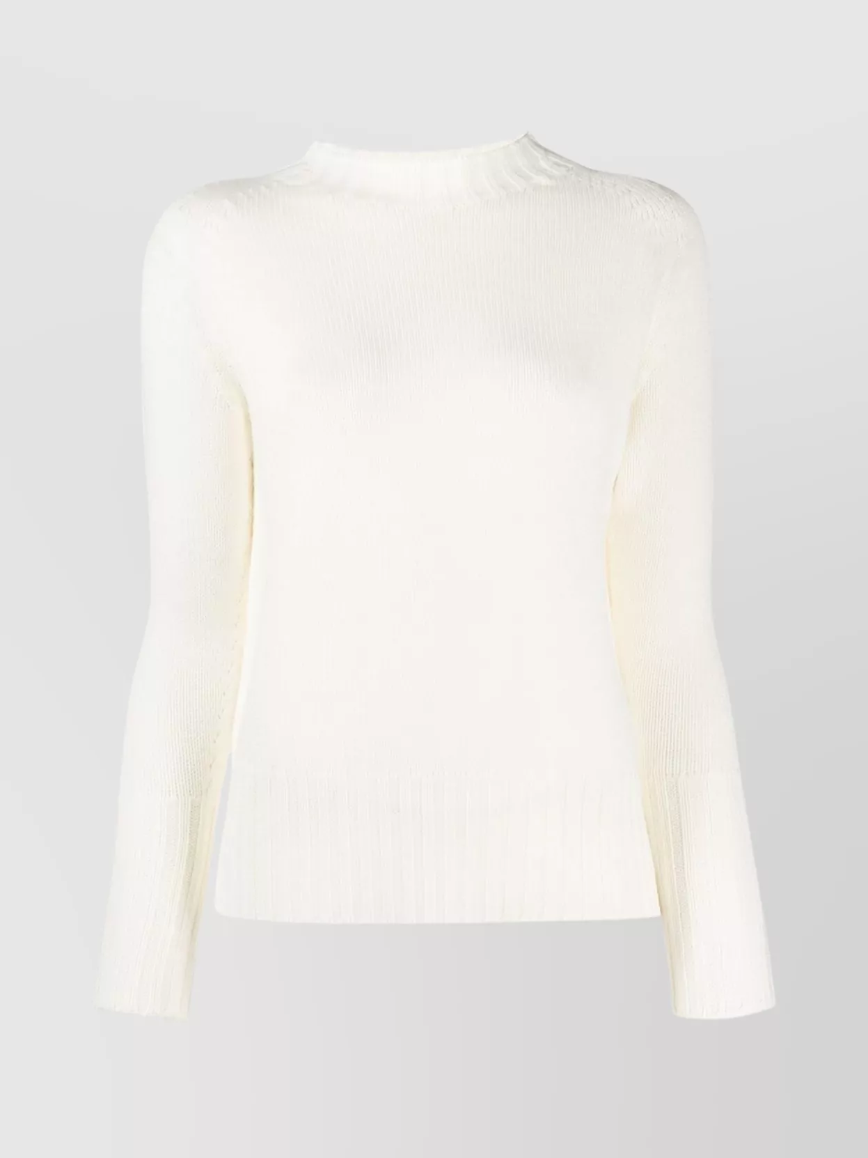 Drumohr Merino Knit Crew Neck Long Sleeve Sweater In Neutral