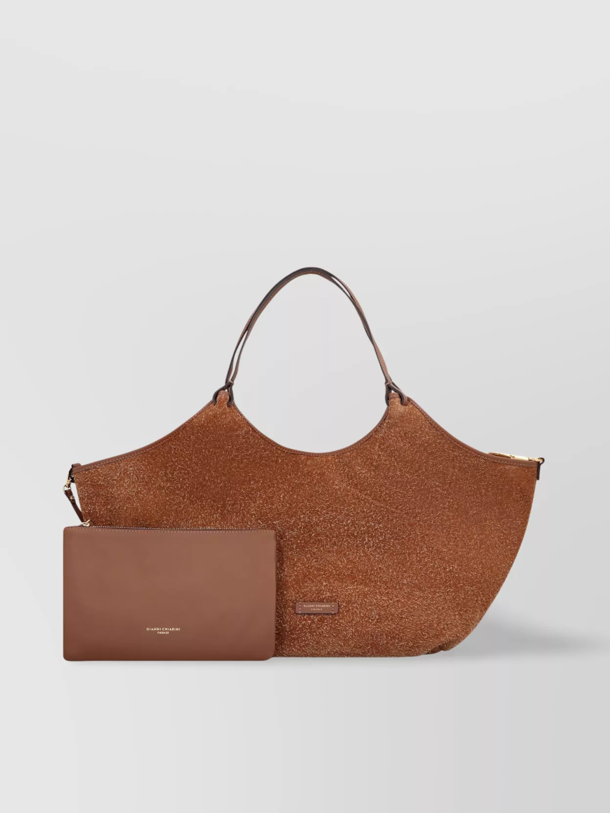 Gianni Chiarini Suede Shoulder Bag Gold-Tone Hardware