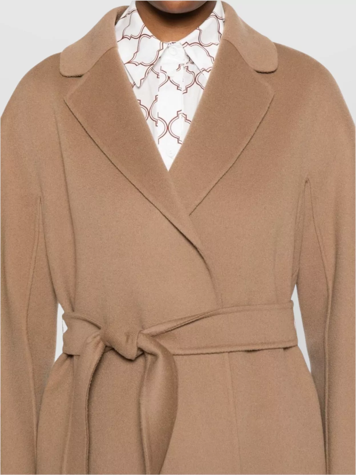 S Max Mara Drap Wool Coat Belted Waist