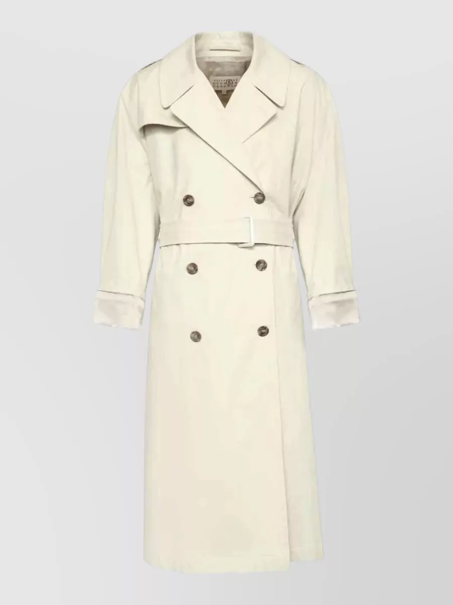 Mm6 Maison Margiela cotton double-breasted belted trench coat