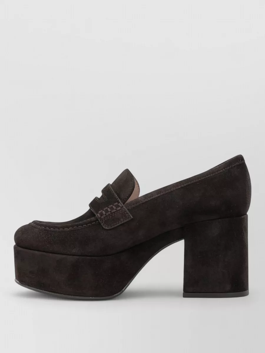 Gianvito Rossi Suede Leather Heeled Loafers