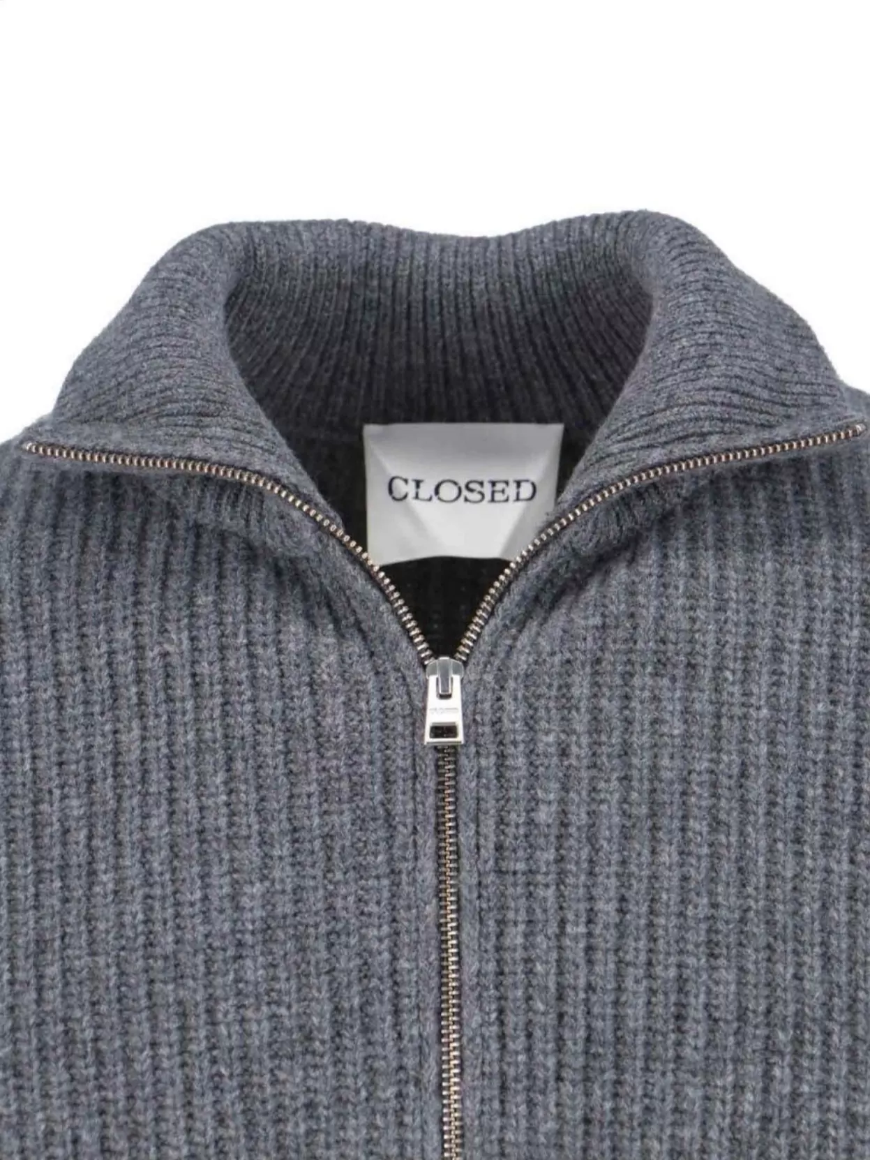 Closed Classic Grey Sweater With Round Neckline In Gray