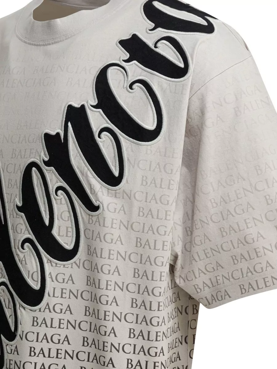 Balenciaga Big B Logo Crew Neck T Shirt