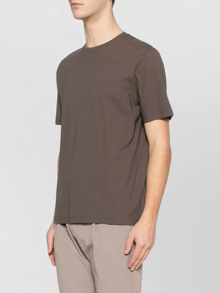 Herno Round Neck Short Sleeve Cotton Jersey Top