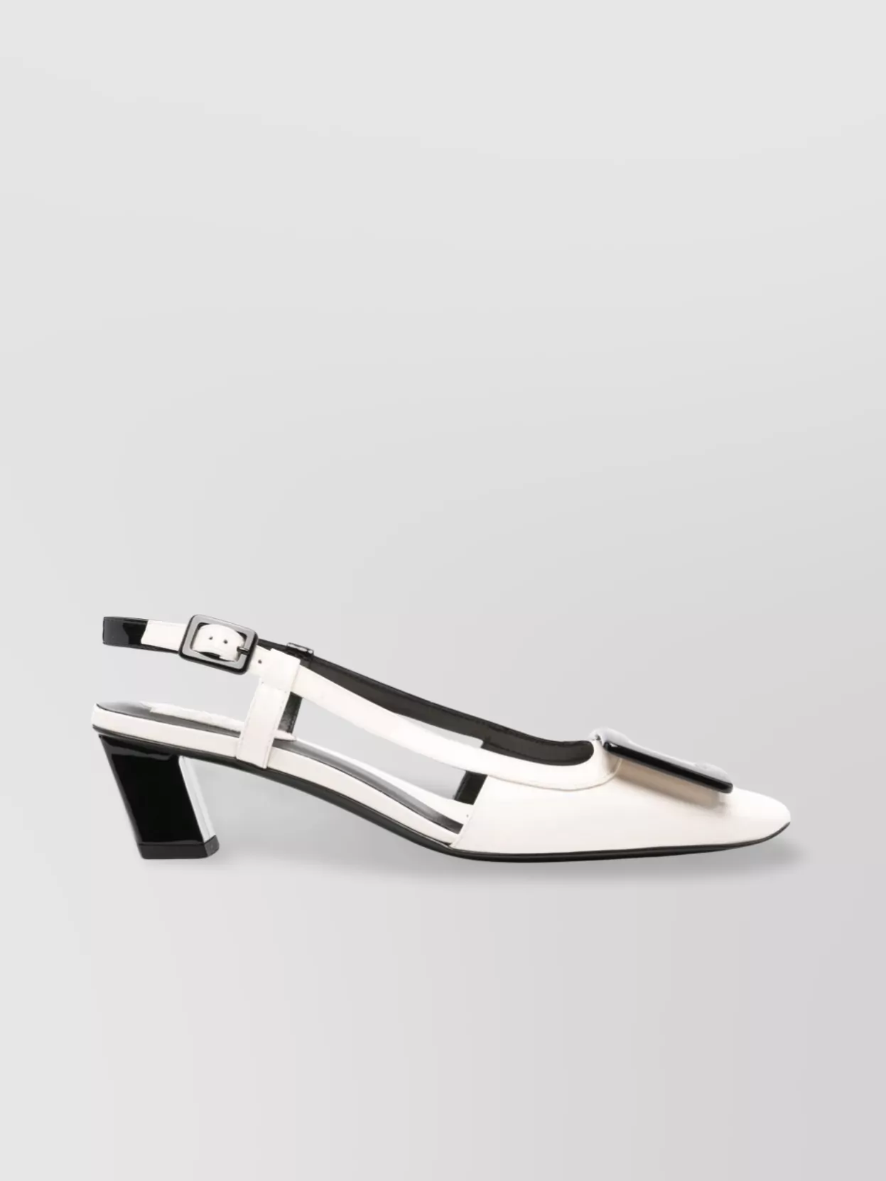 Roger Vivier Block Heel Leather Slingback Pumps