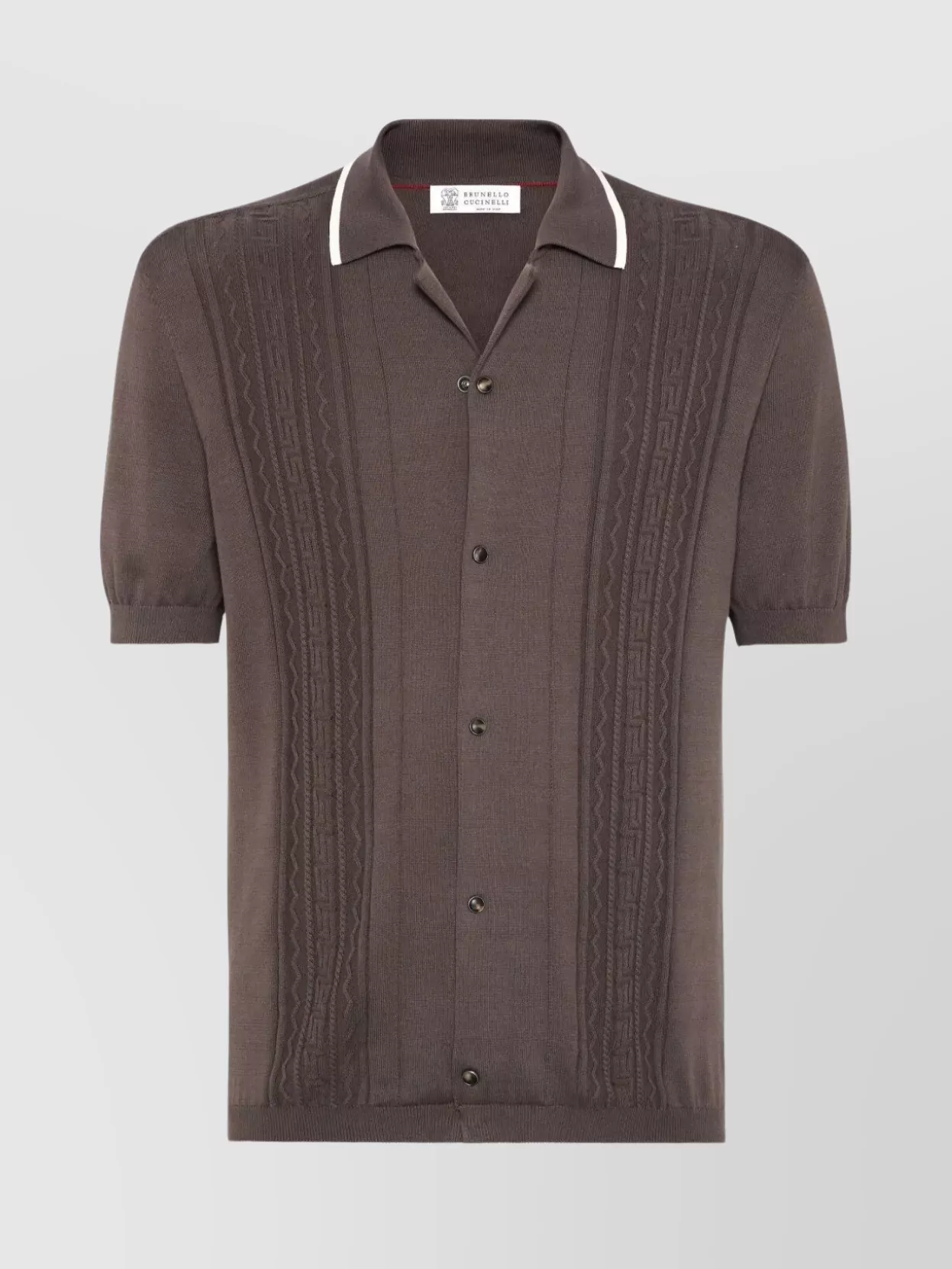 Brunello Cucinelli Knit Polo Shirt Contrast Collar