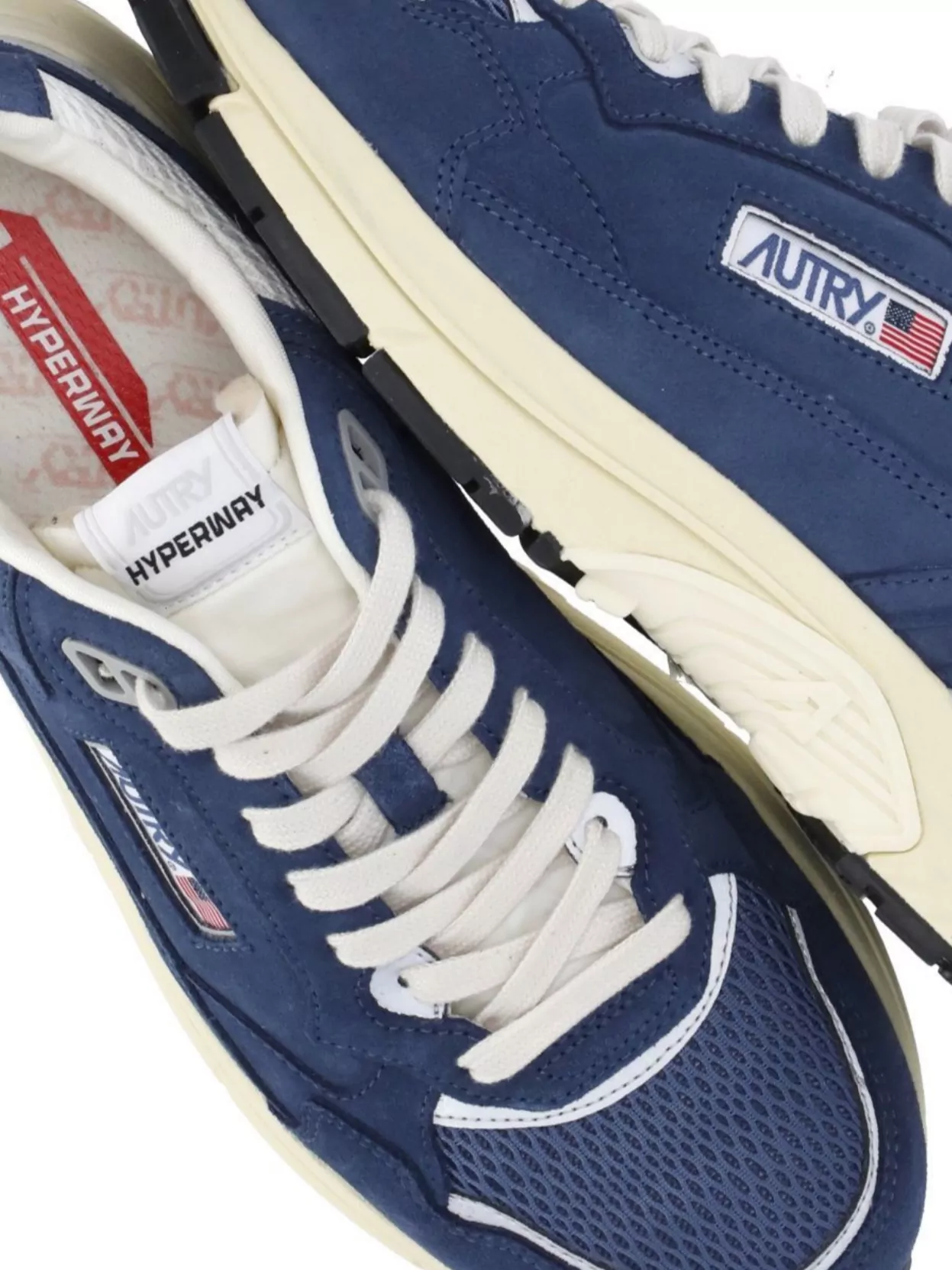Autry Low Top Leather Sneakers With Mesh Panel