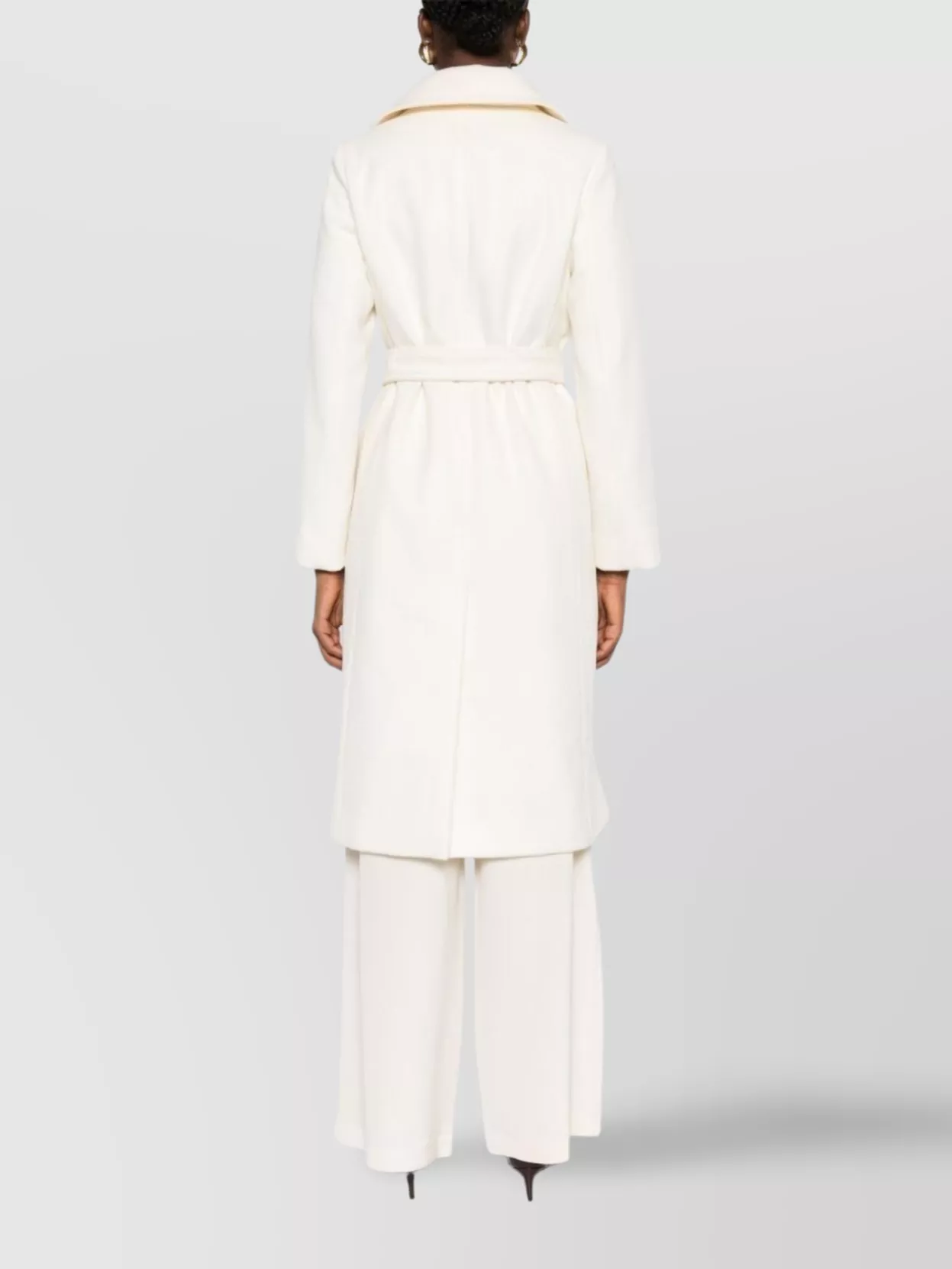 S Max Mara Double Breasted Long Belted Coat