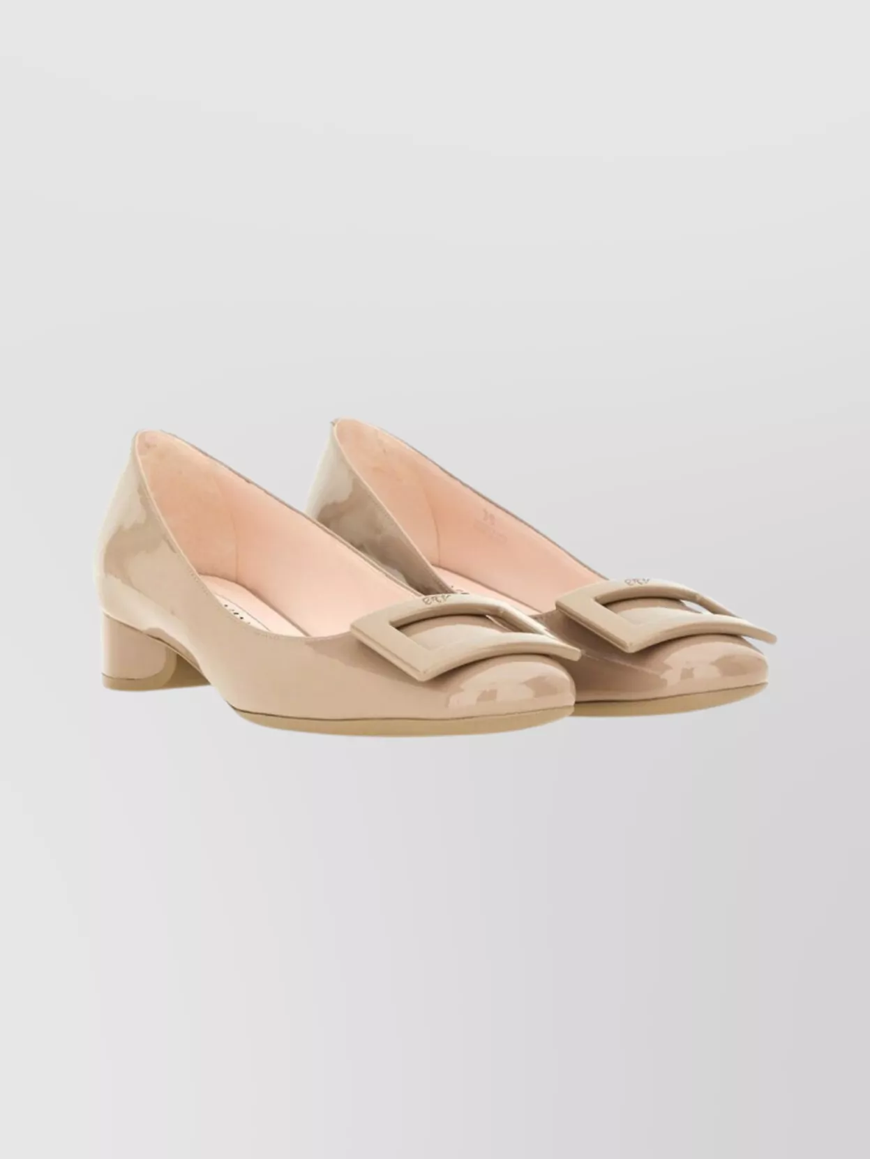 Roger Vivier Block Heel Ballerina Shoes With Square Buckle