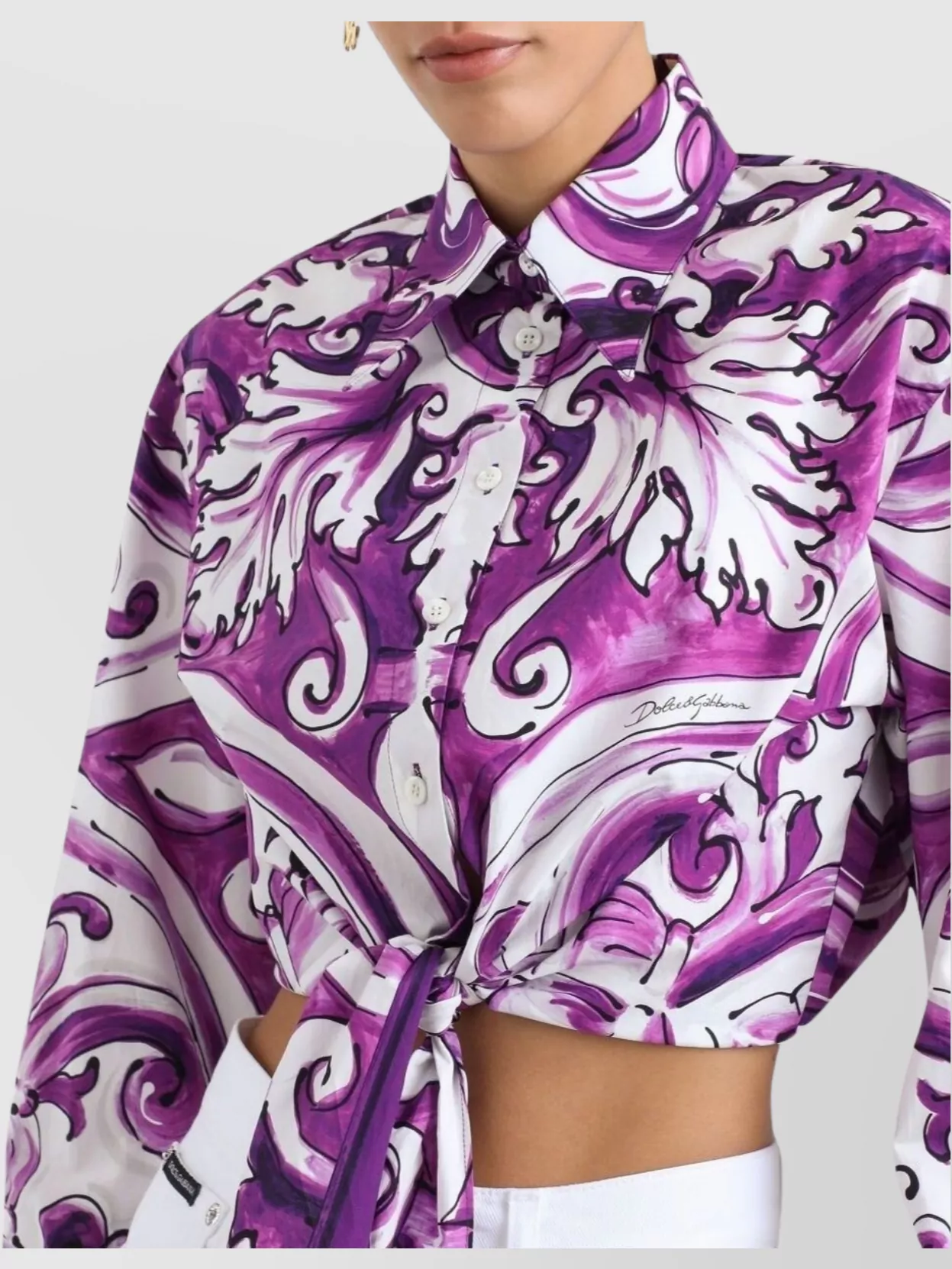 Dolce&Gabbana Majolica Print Poplin Shirt