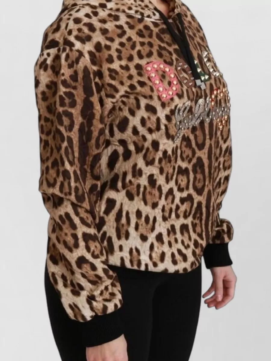 Dolce&Gabbana Studded Leopard-Print Hoodie