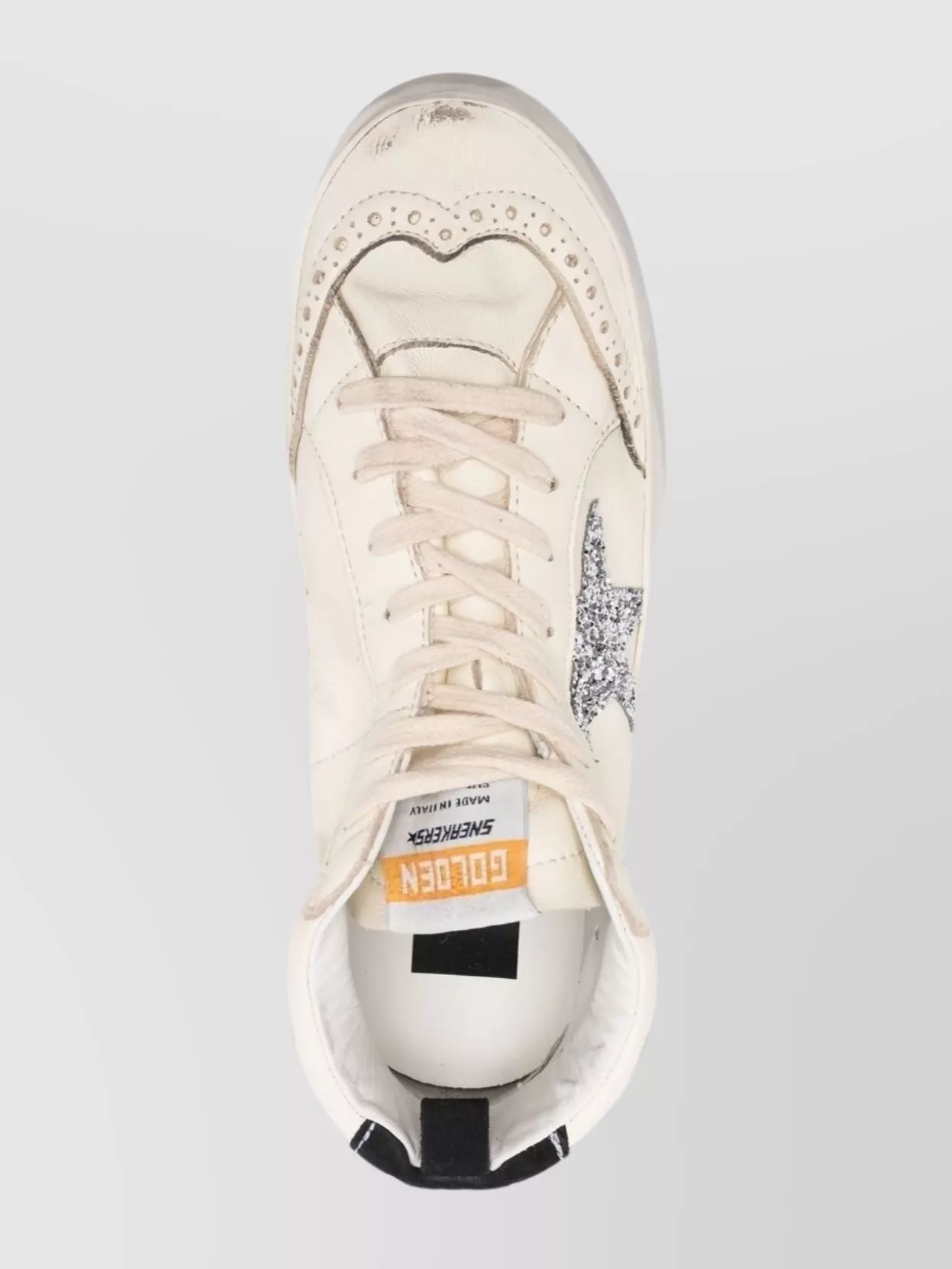 Golden Goose Low Top Sneakers With Glitter Star And Perforations