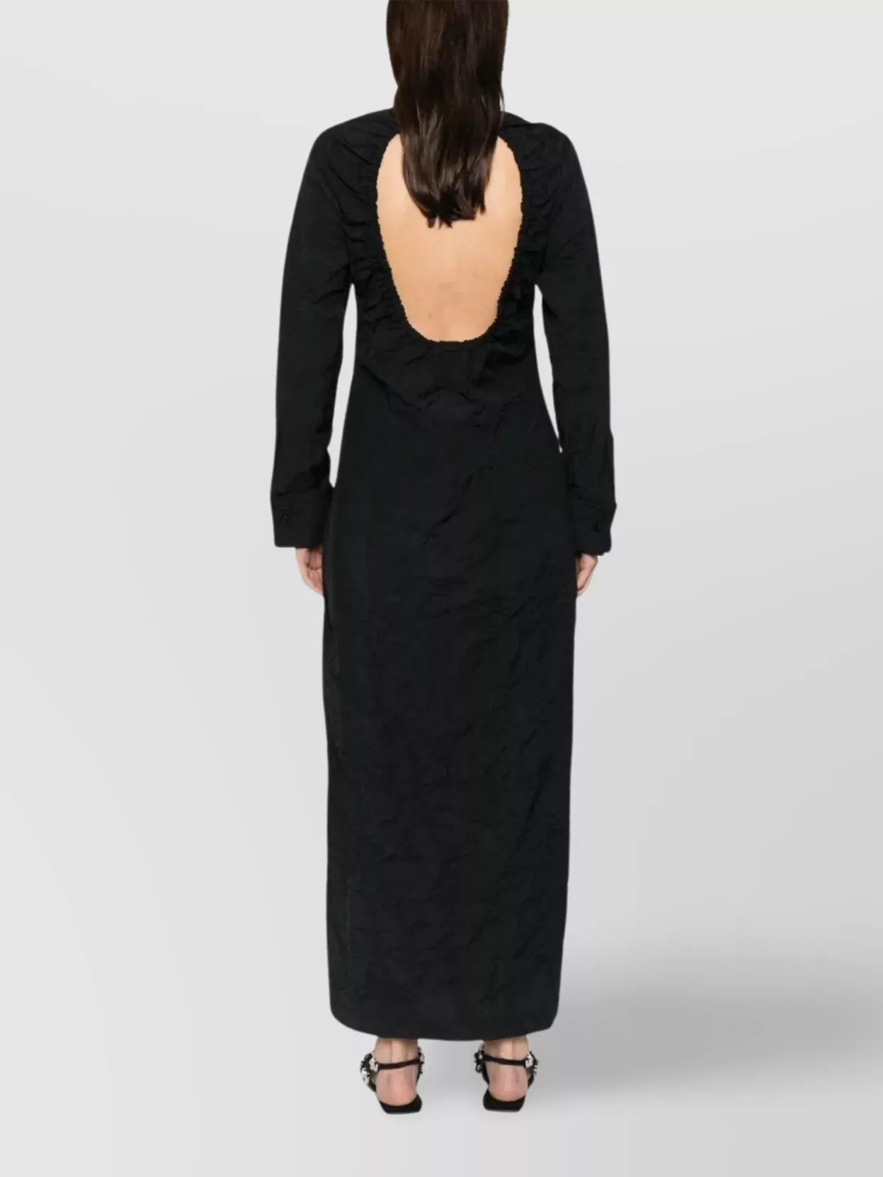 Max Mara Back Opening Long Sleeve Dress Side Pockets