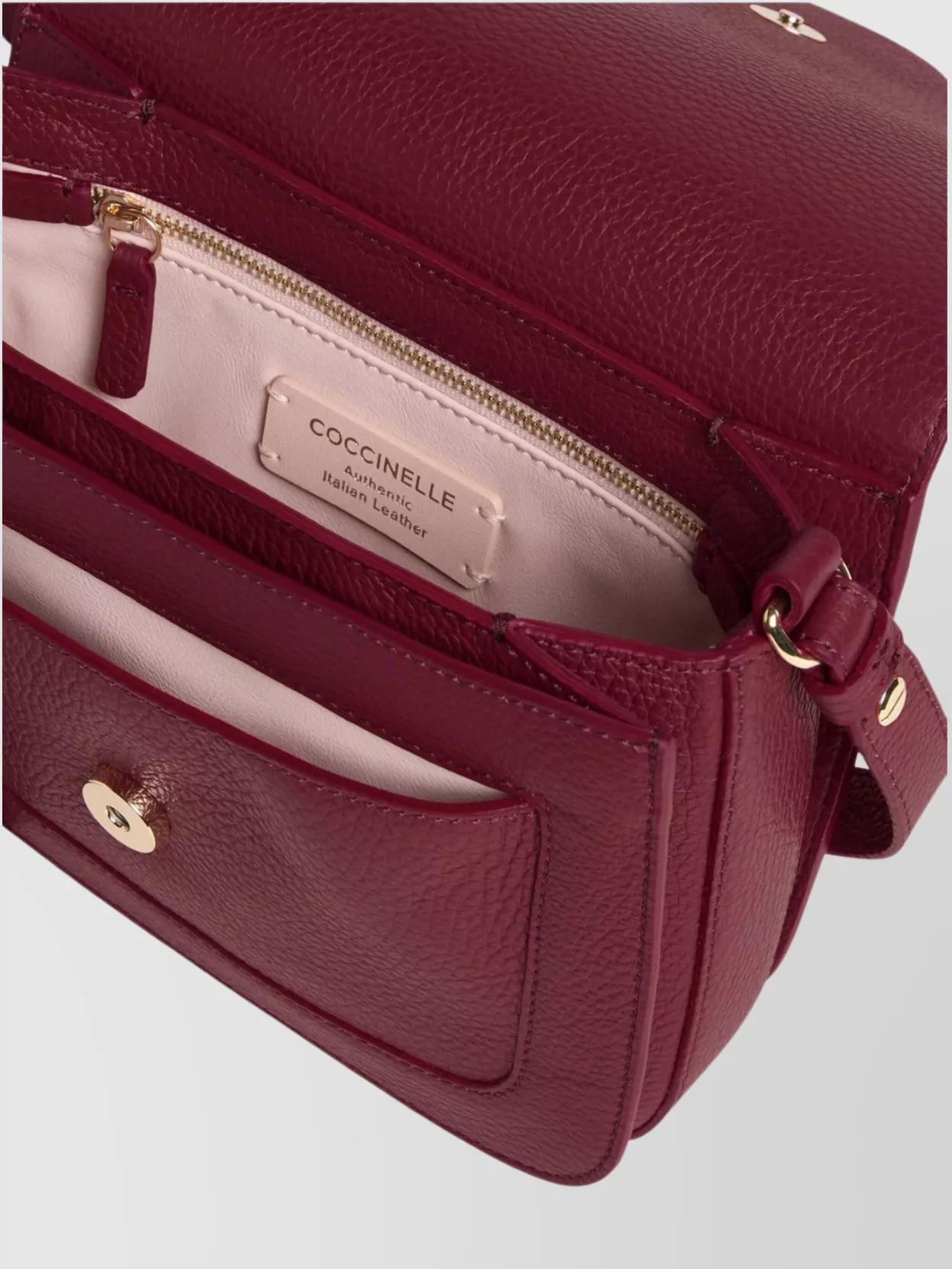 Coccinelle Textured Leather Cross-Body Bag Adjustable Strap