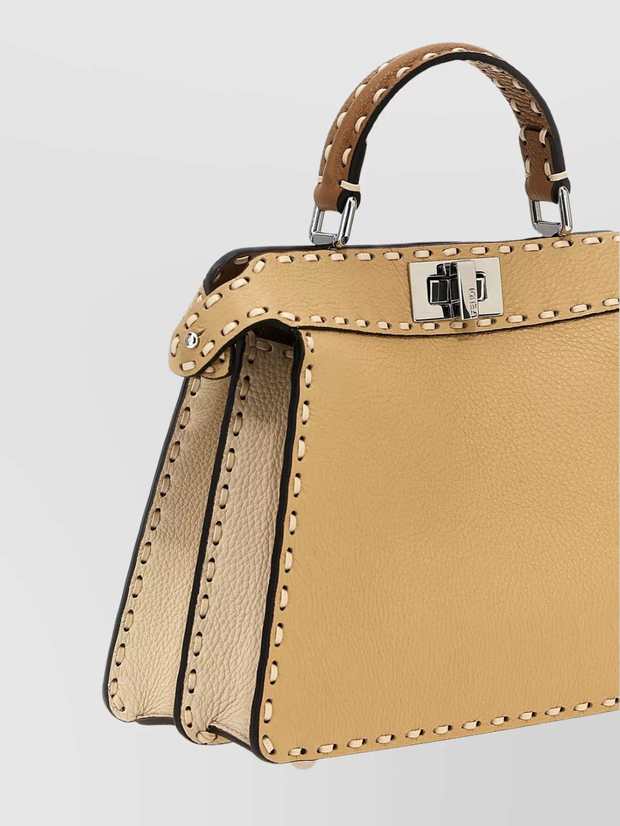 Fendi Small Leather Shoulder Bag With Top Handle